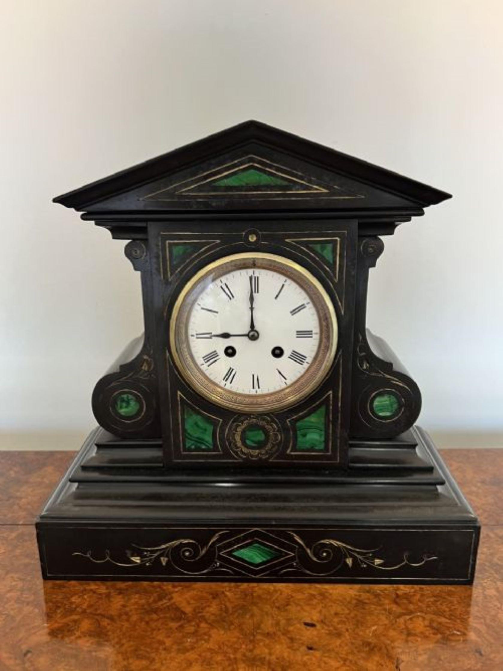 19th Century Unusual shaped antique Victorian quality marble eight day mantle clock  For Sale