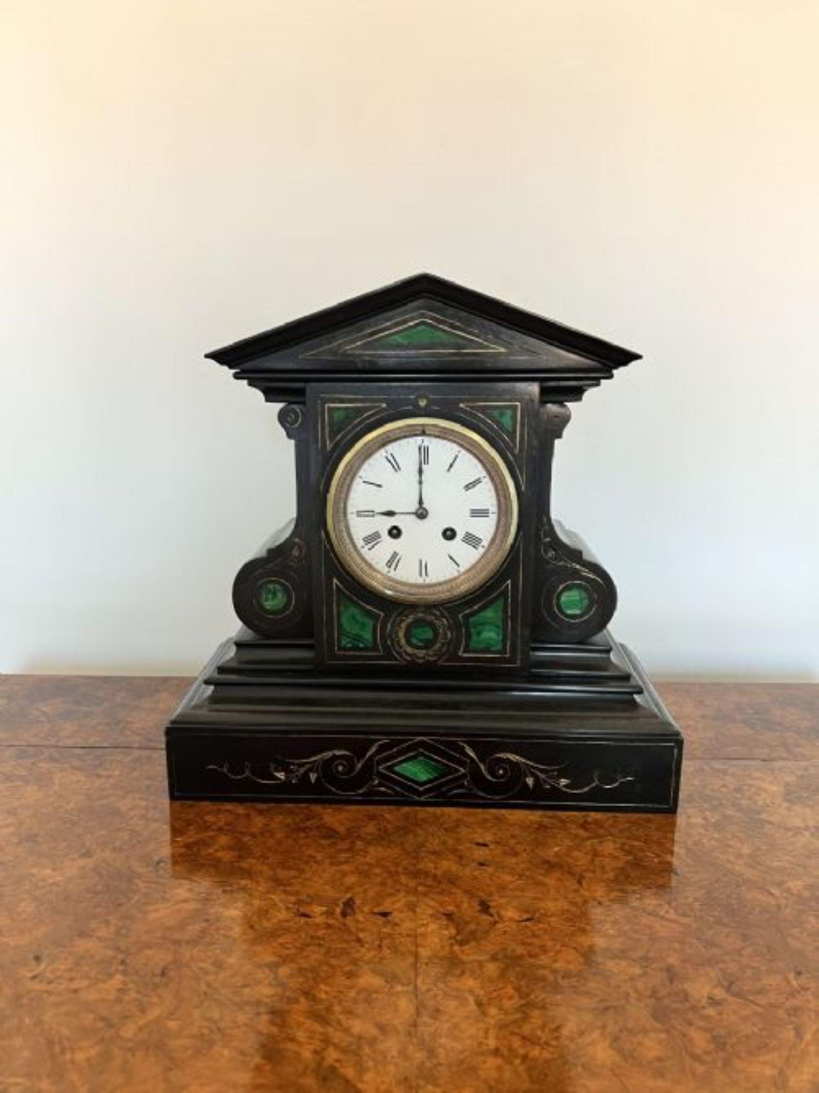 Unusual shaped antique Victorian quality marble eight day mantle clock  For Sale 2