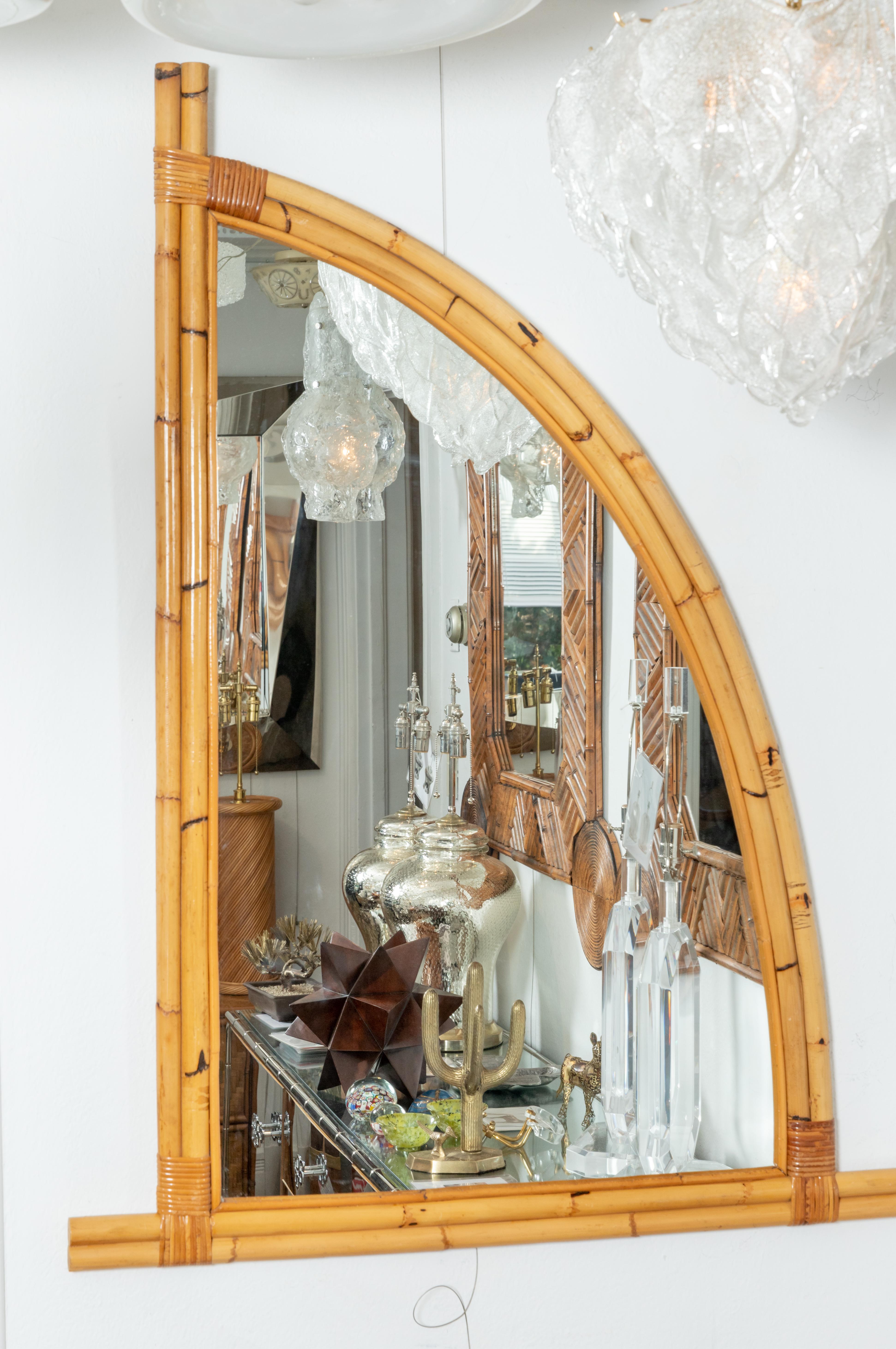 Unusual shaped bamboo mirrors (Left and right available, right is shown).