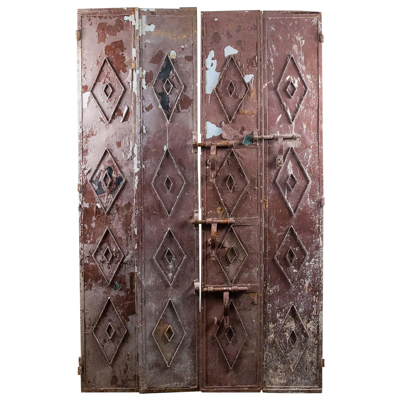 Unusual Sheet Metal Doors from a Film Set, 20th Century For Sale