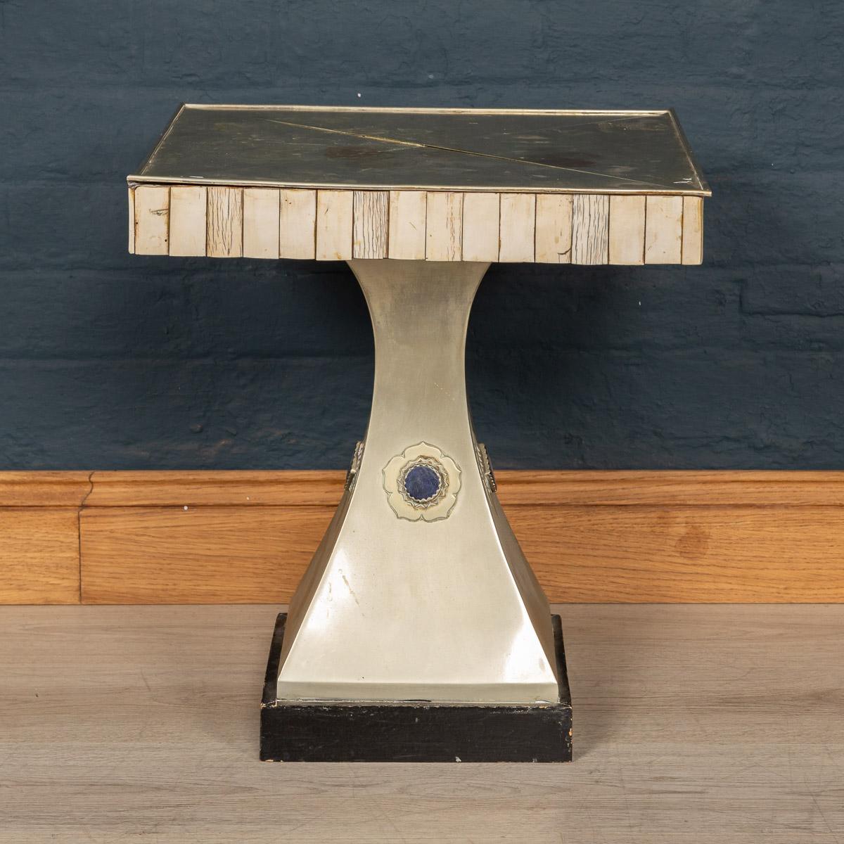 English 20th Century Rectangular Metal Lapis Side Table Anthony Redmile London 1970 For Sale