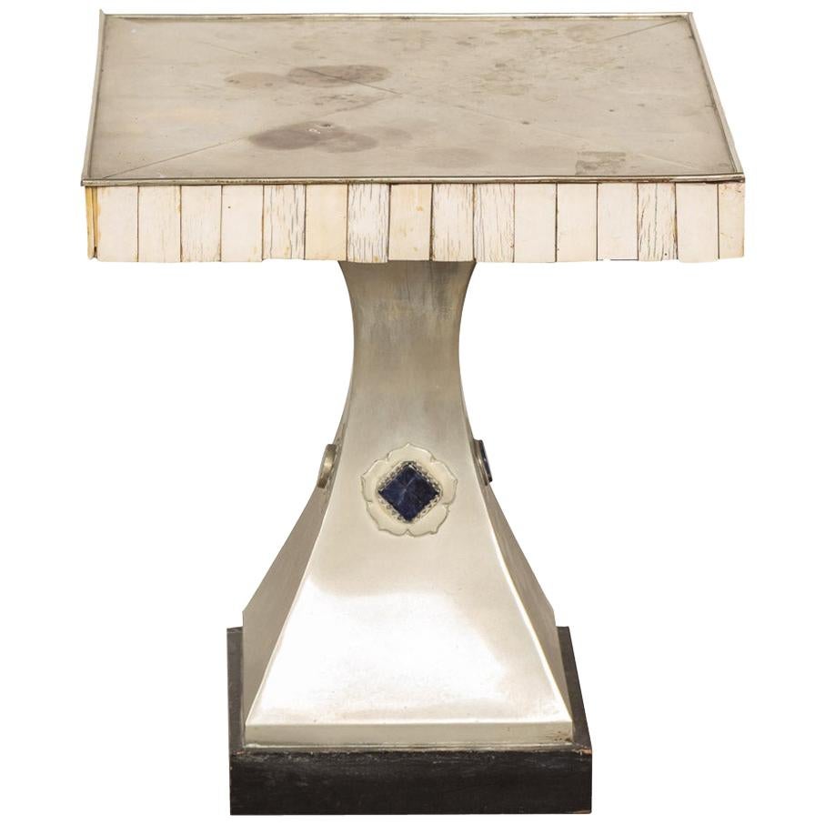 20th Century Rectangular Metal Lapis Side Table Anthony Redmile London 1970