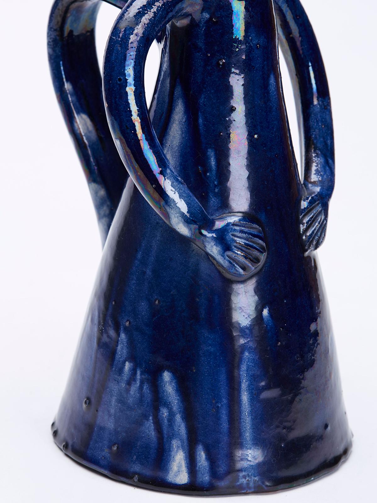 Inusual Aguamanil de Cerámica Esmaltada Figural Folkart Firmado en Bueno estado para la venta en Bishop's Stortford, Hertfordshire