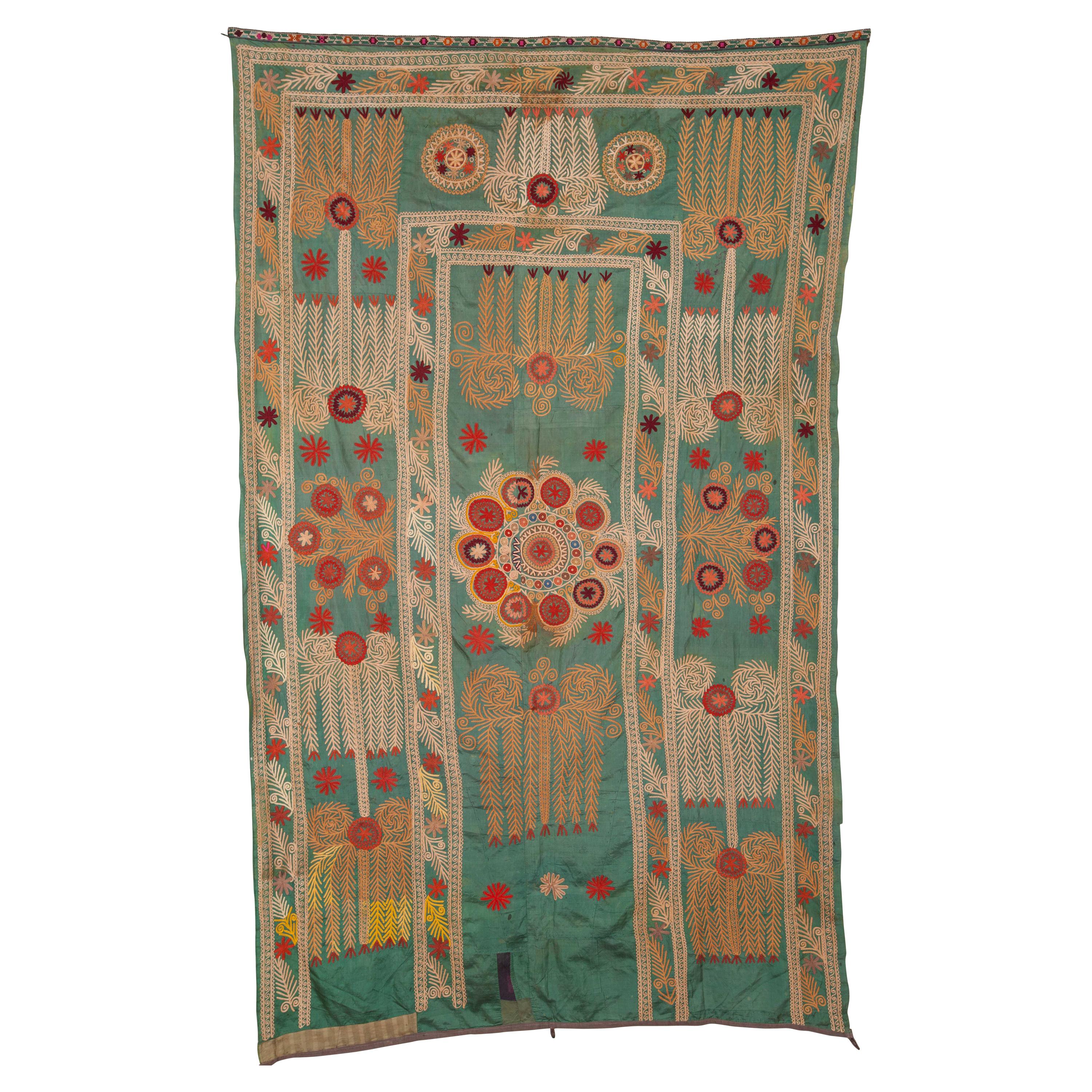 Unusual Silk Suzani from Uzbekistan, Early 20th Century