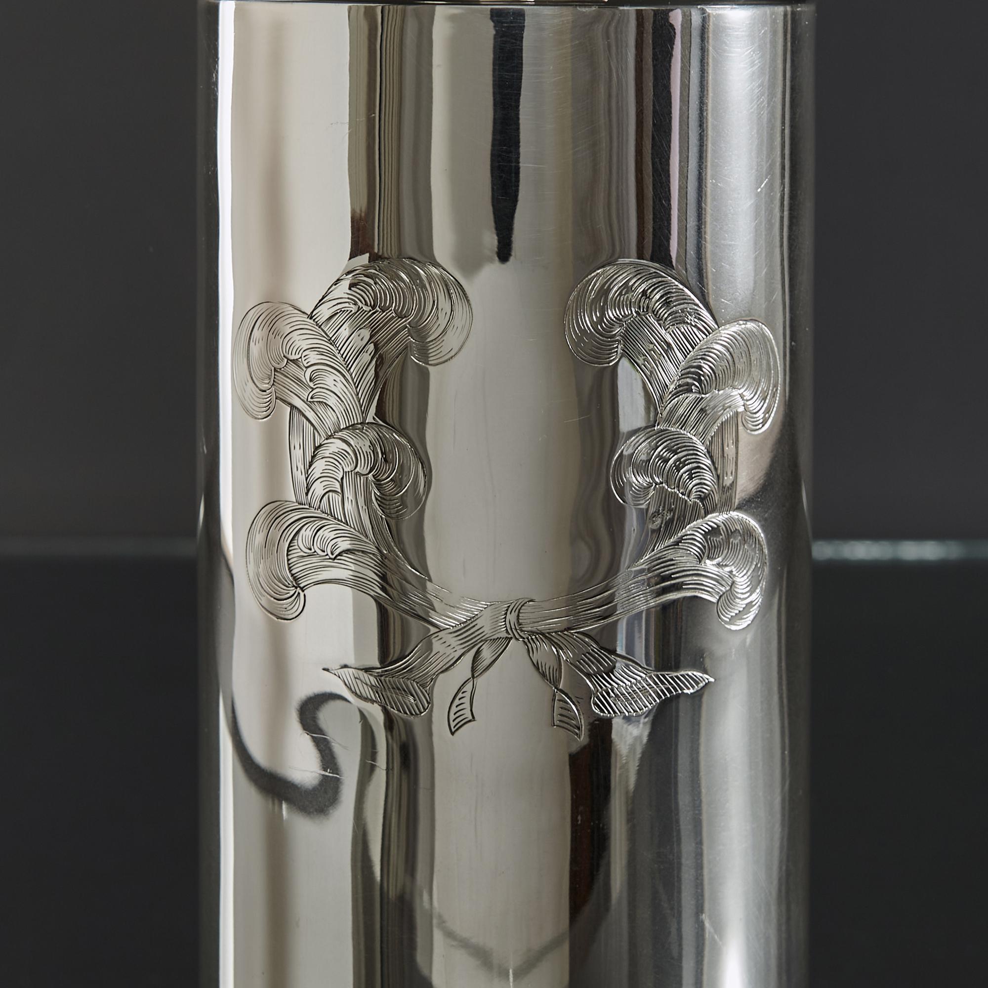 American Unusual silver cocktail shaker For Sale