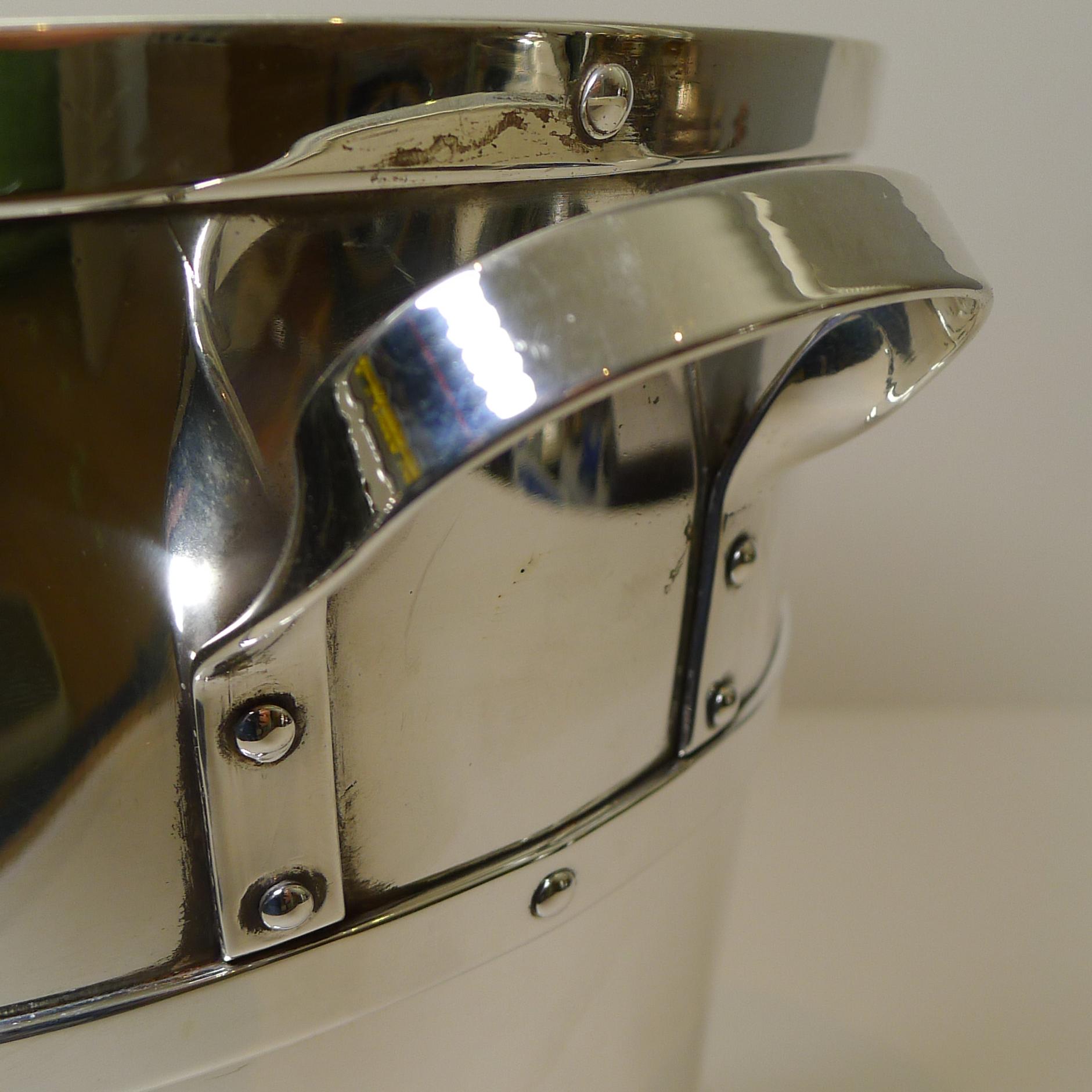 Mid-Century Modern Unusual Silver Plated Champagne Bucket / Wine Cooler c.1940