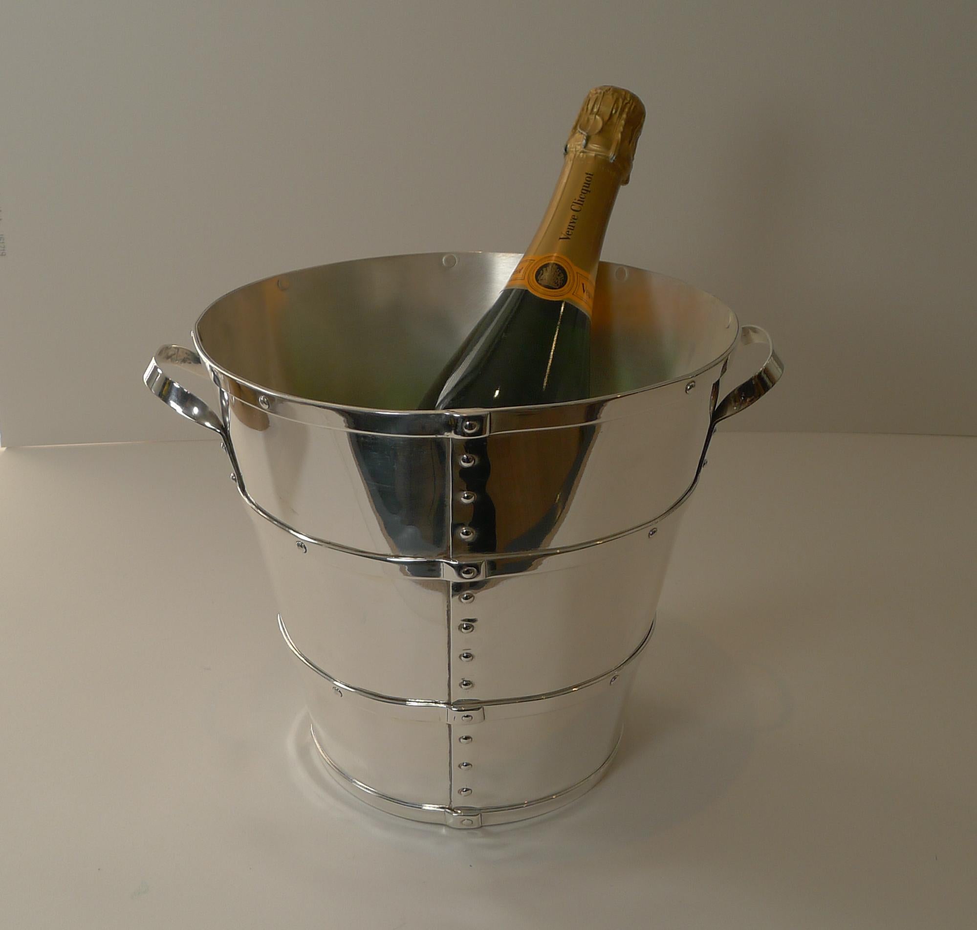 Mid-20th Century Unusual Silver Plated Champagne Bucket / Wine Cooler c.1940