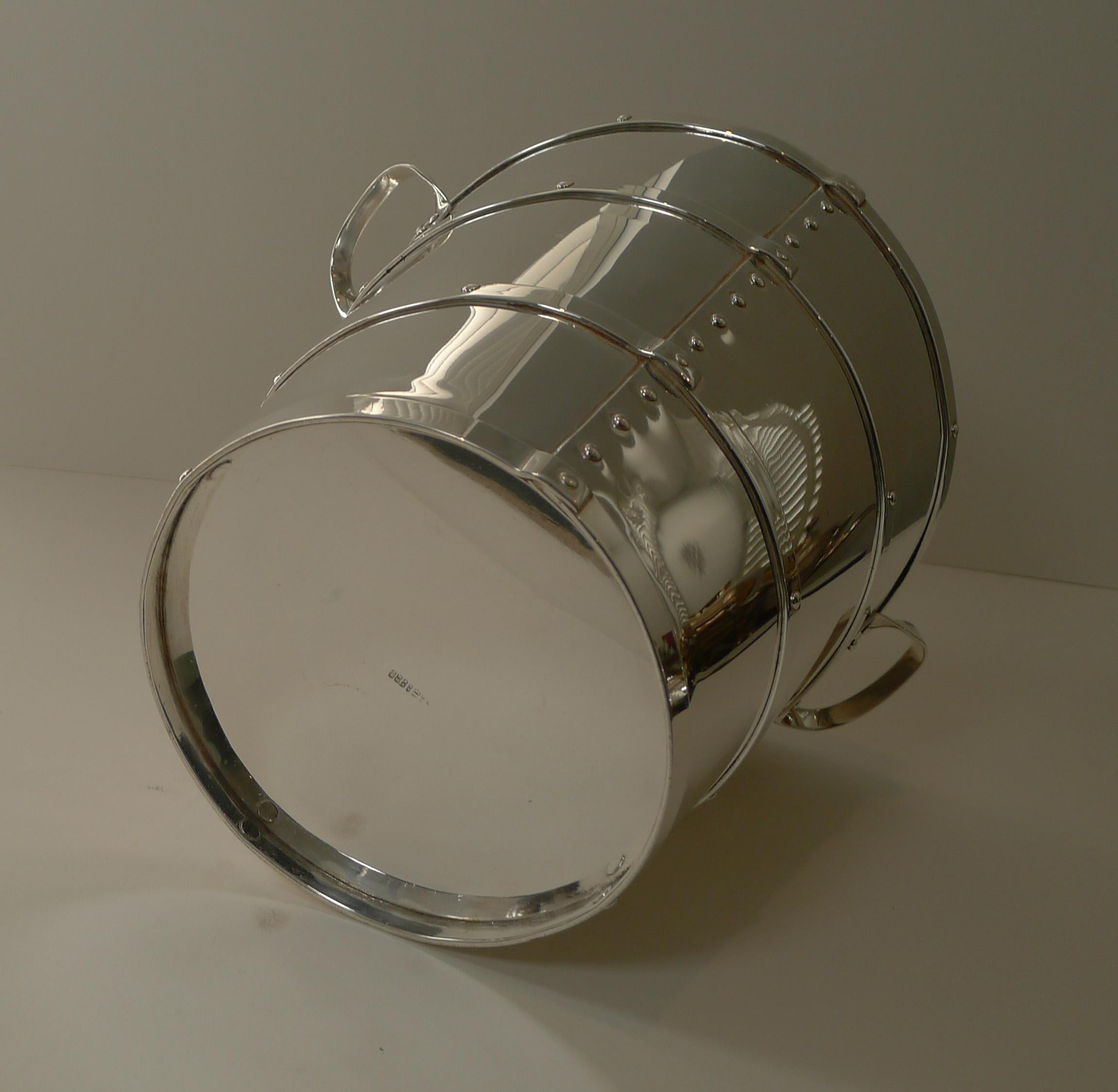 Unusual Silver Plated Champagne Bucket / Wine Cooler c.1940 1