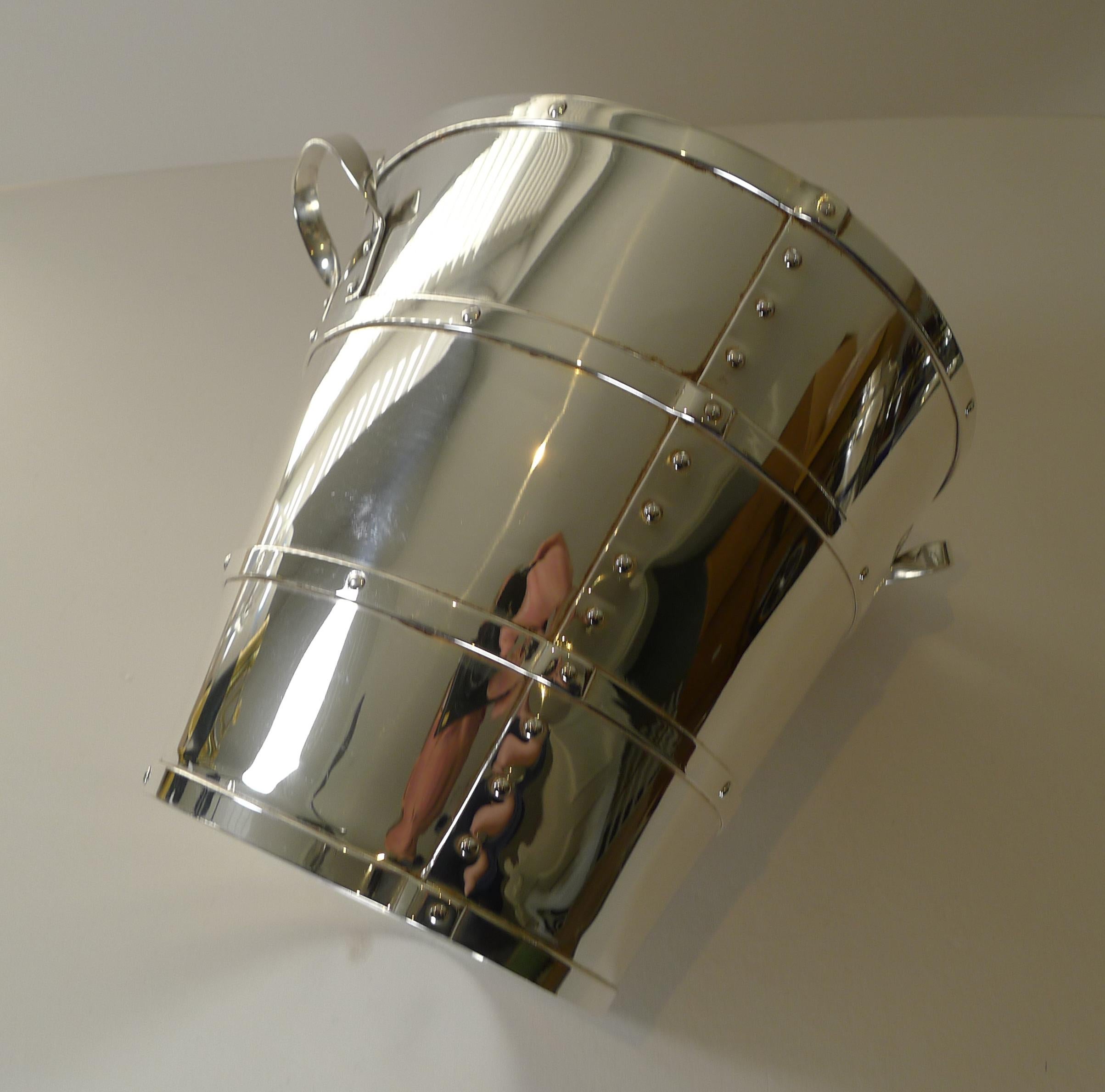 Unusual Silver Plated Champagne Bucket / Wine Cooler c.1940 3