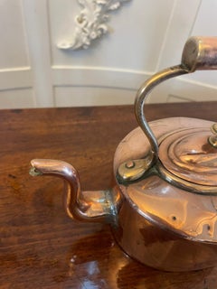 Unusual Small Antique George III Quality Oval Shaped Copper Kettle