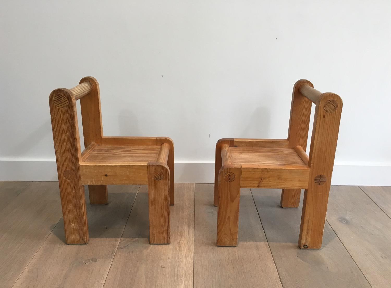 These unusual small baby chairs. This is a nice design, circa 1970.