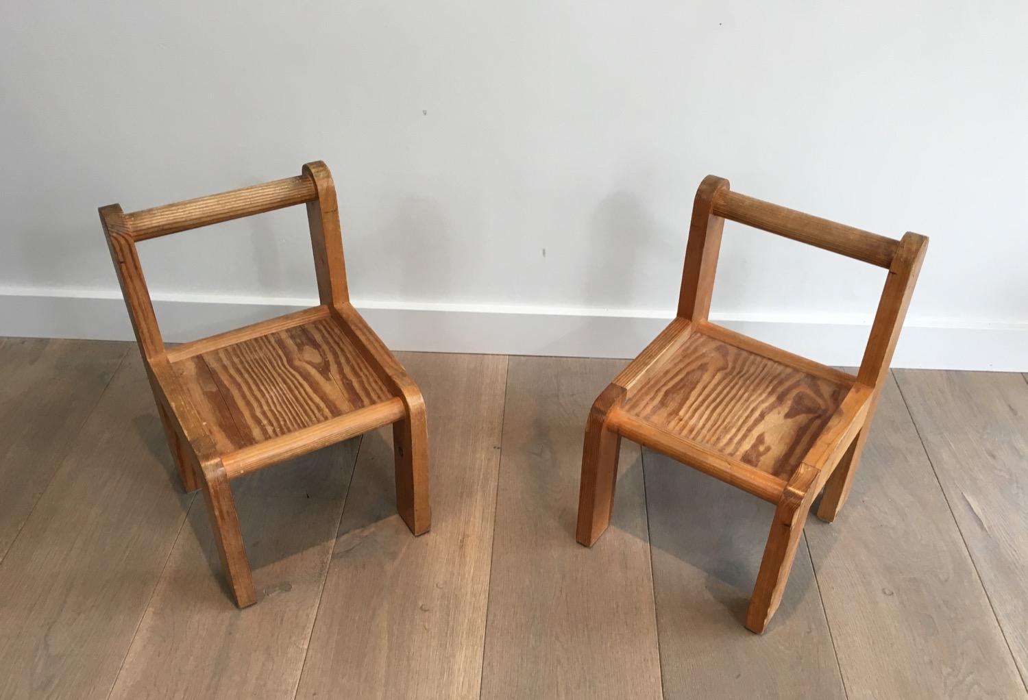 Mid-Century Modern Unusual Small Baby Chairs, circa 1970 For Sale