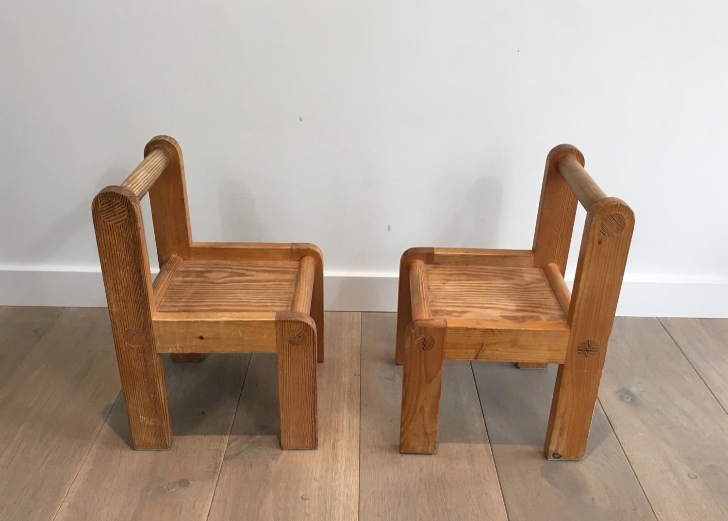 French Unusual Small Baby Chairs, circa 1970 For Sale