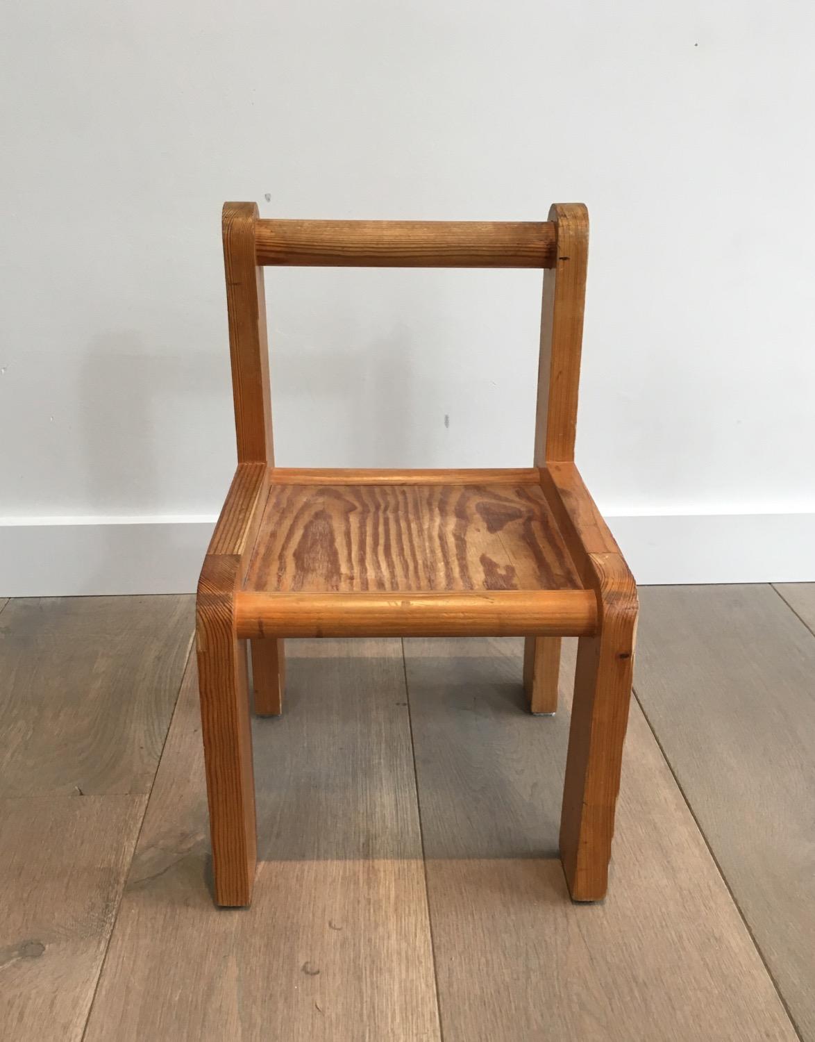 Wood Unusual Small Baby Chairs, circa 1970 For Sale