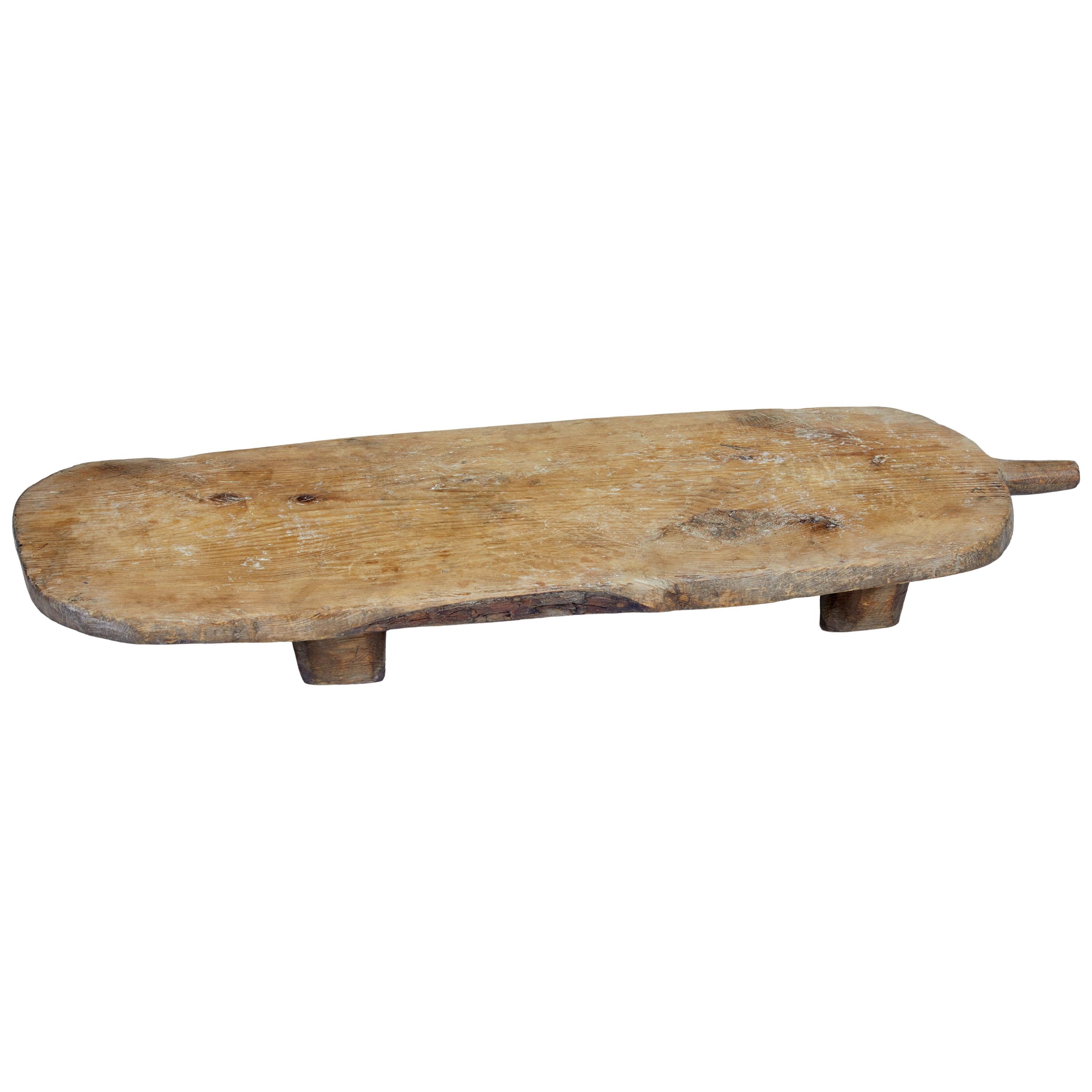 Unusual Solid Pine 19th Century Standing Bread Board