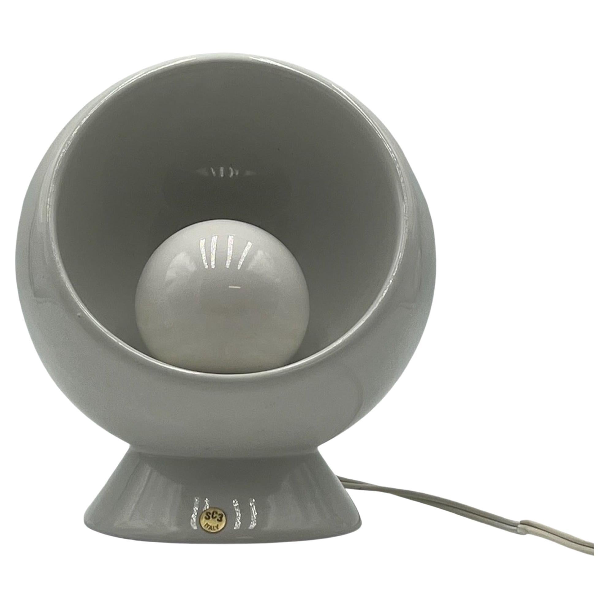 Seltene Space Age-Tischlampe aus Keramik von SC3, hergestellt in Italien, 1970er Jahre 