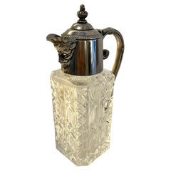 Unusual Square Antique Edwardian Quality Claret Jug