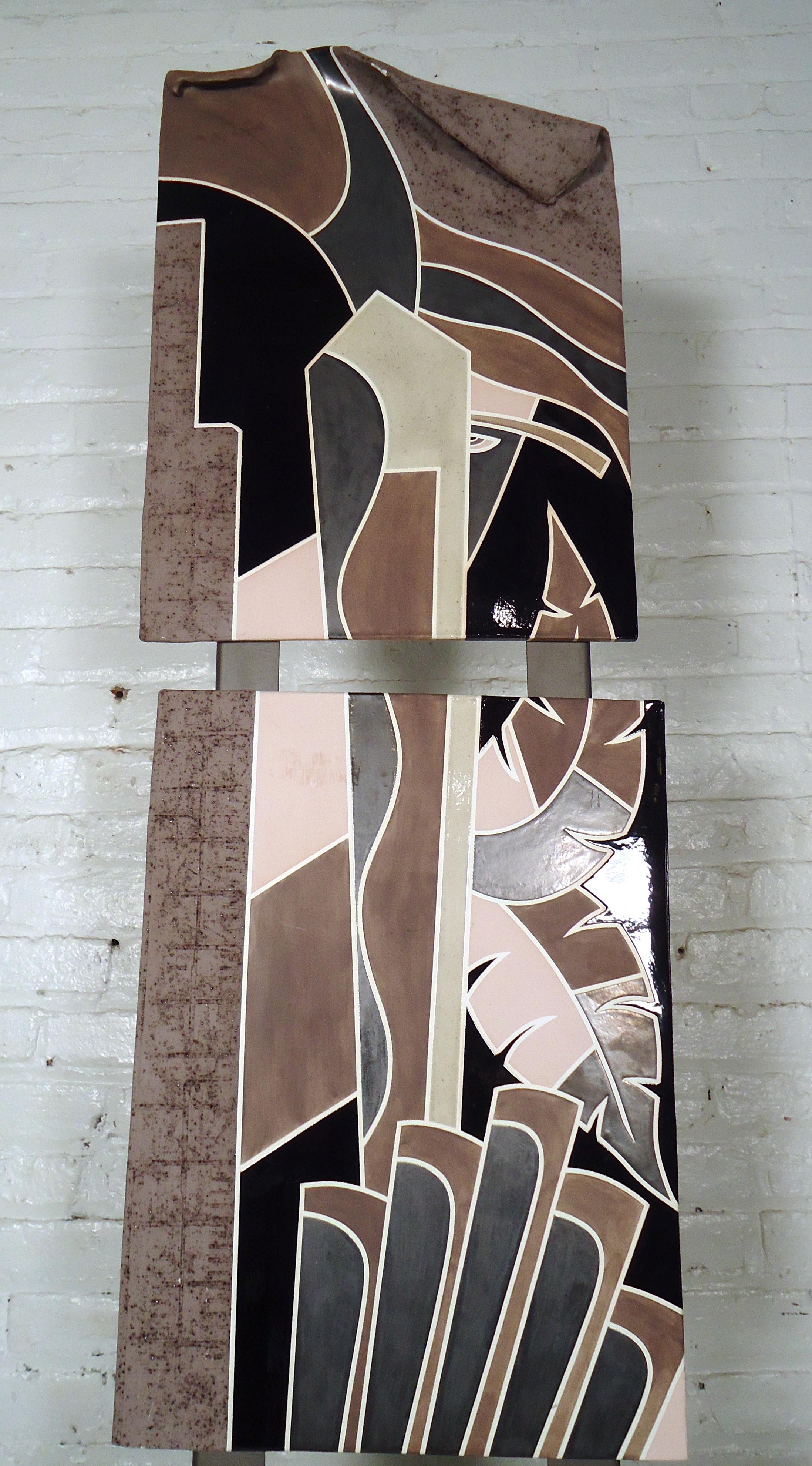 Mid-20th Century Unusual Standing Tile Art For Sale
