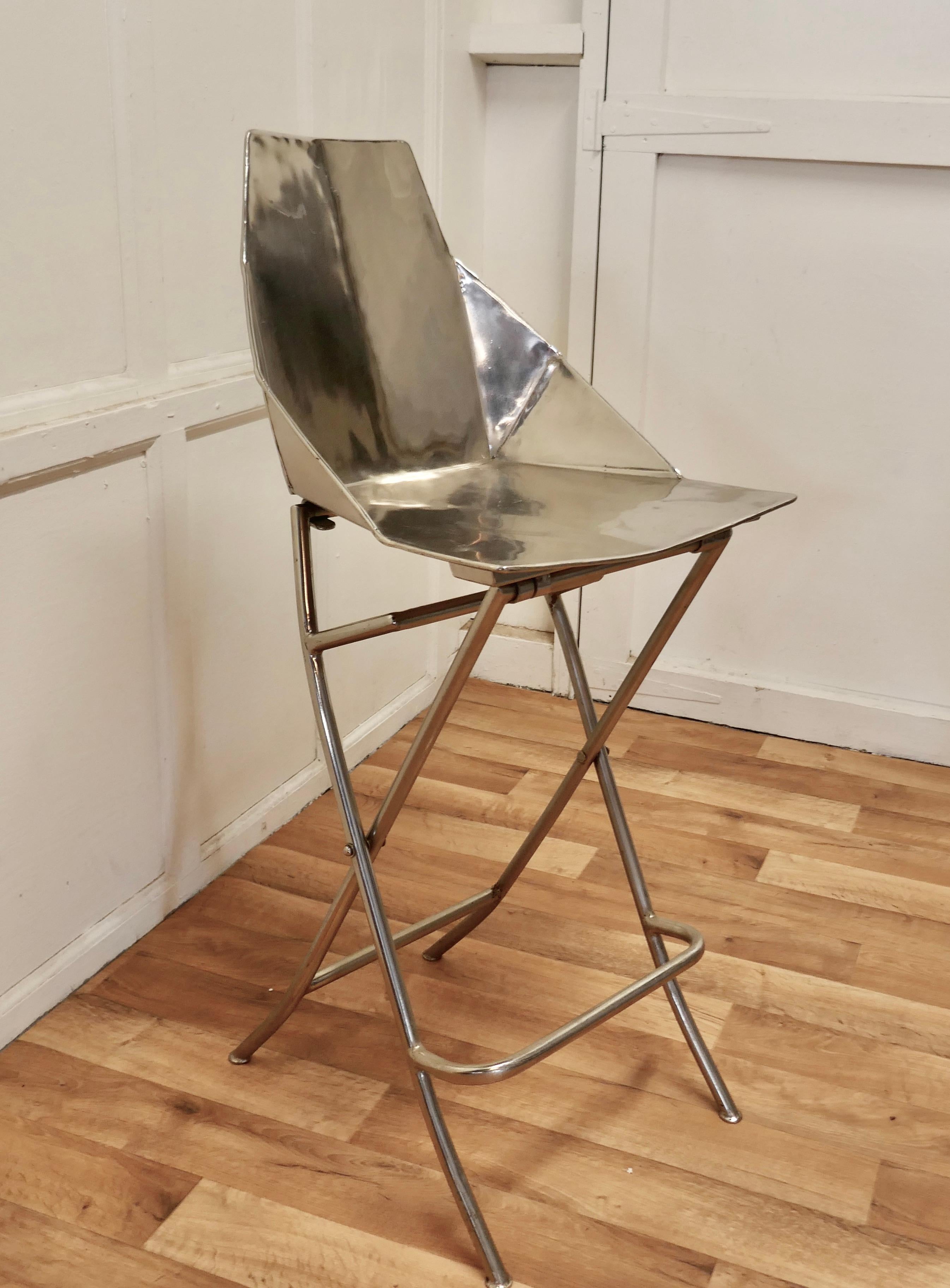 Beaux Arts Unusual Steel Adjustable Designer Chair