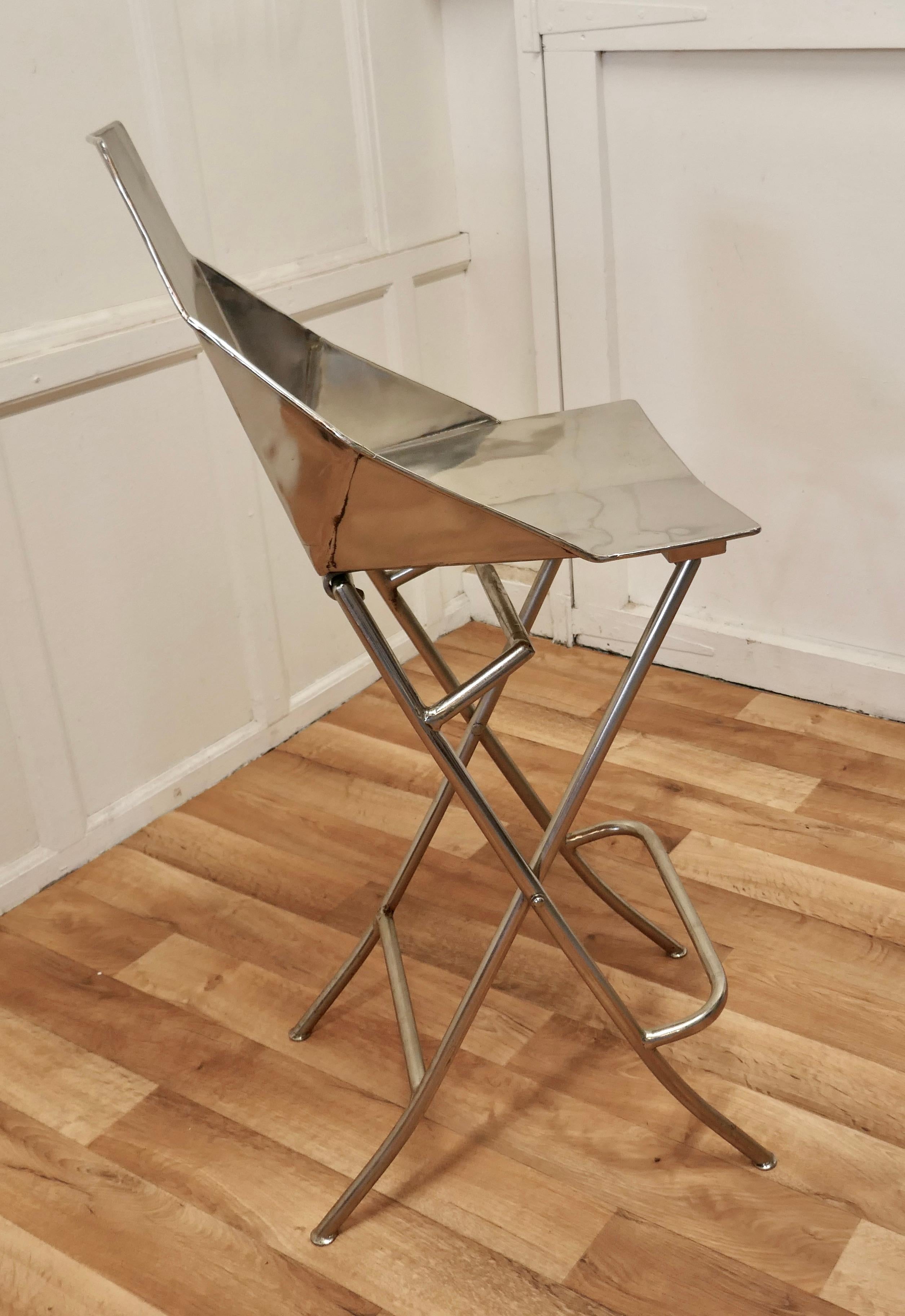Unusual Steel Adjustable Designer Chair In Good Condition In Chillerton, Isle of Wight