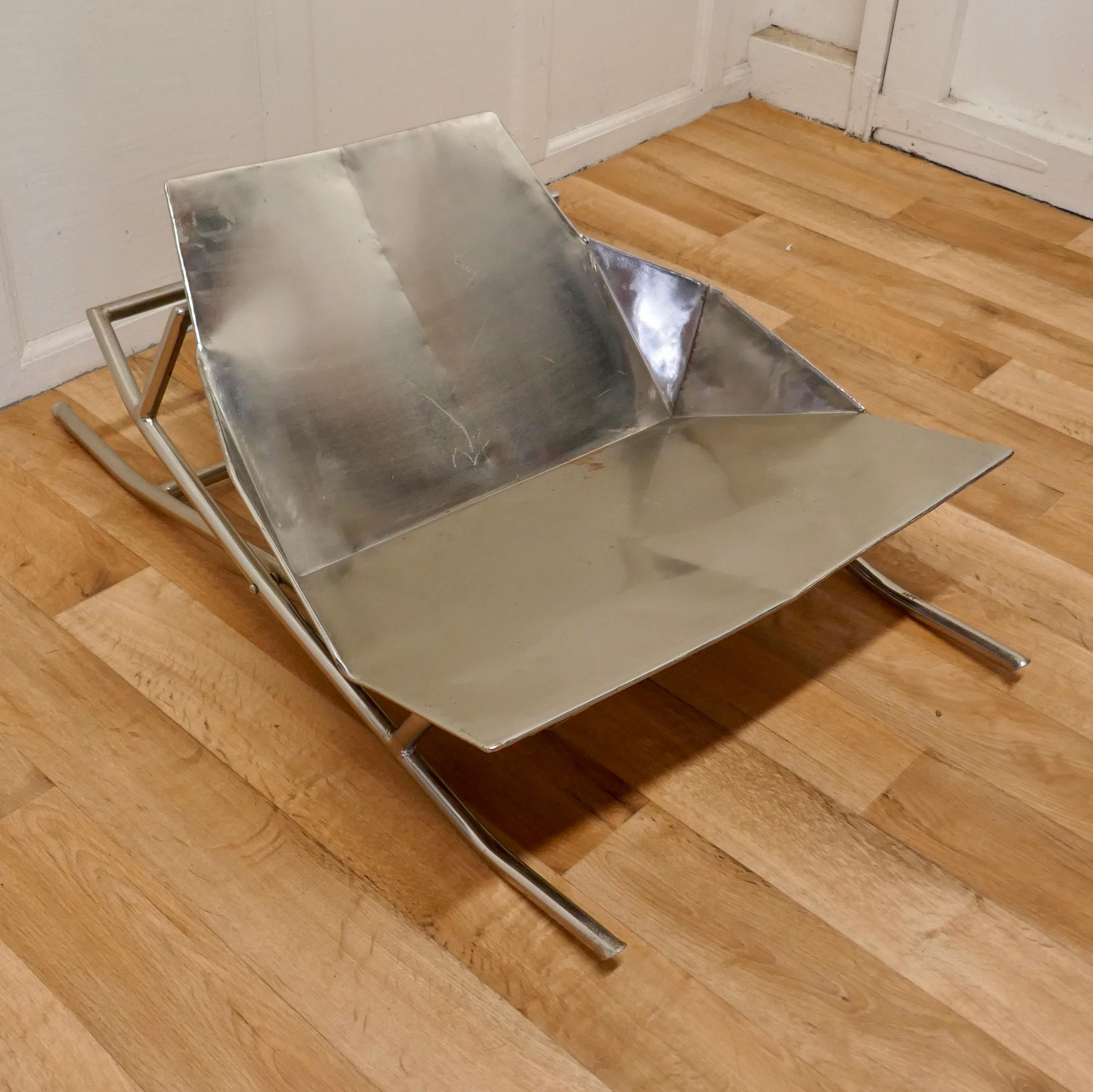 Unusual Steel Adjustable Designer Chair In Good Condition For Sale In Chillerton, Isle of Wight