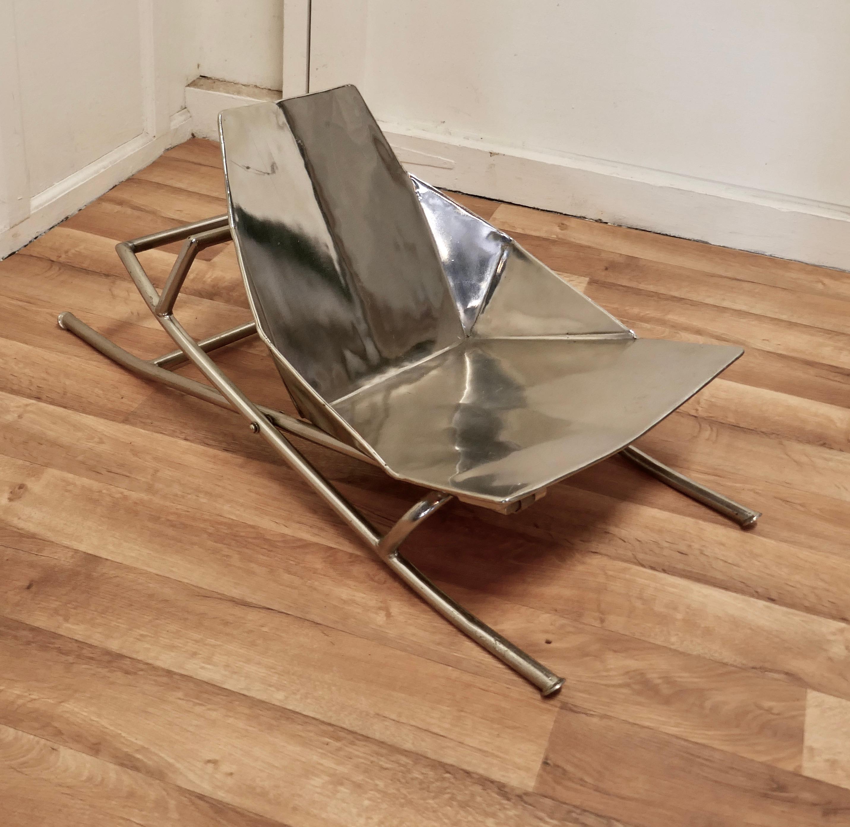 20th Century Unusual Steel Adjustable Designer Chair