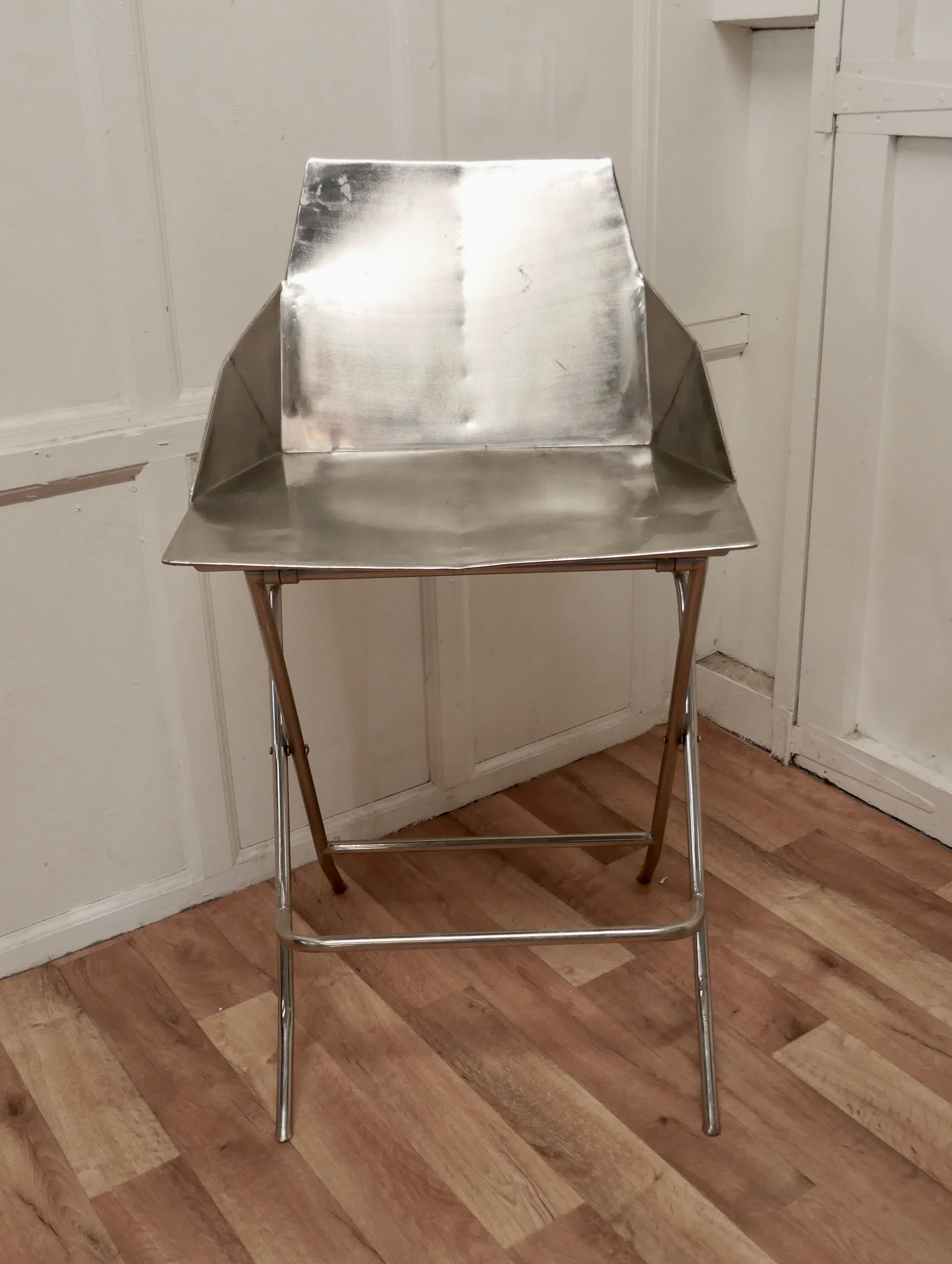 Unusual Steel Adjustable Designer Chair For Sale 1