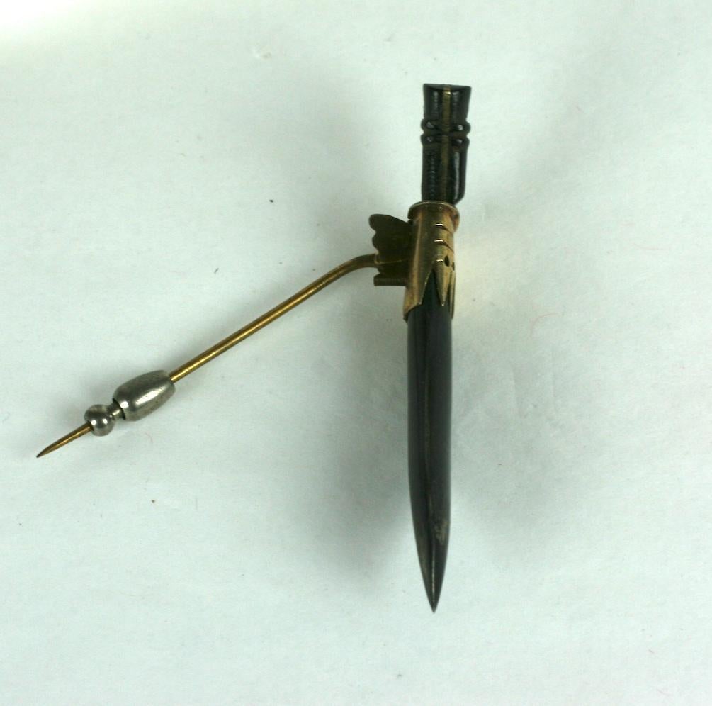 Victorian Unusual Sterling Scabre Stickpin