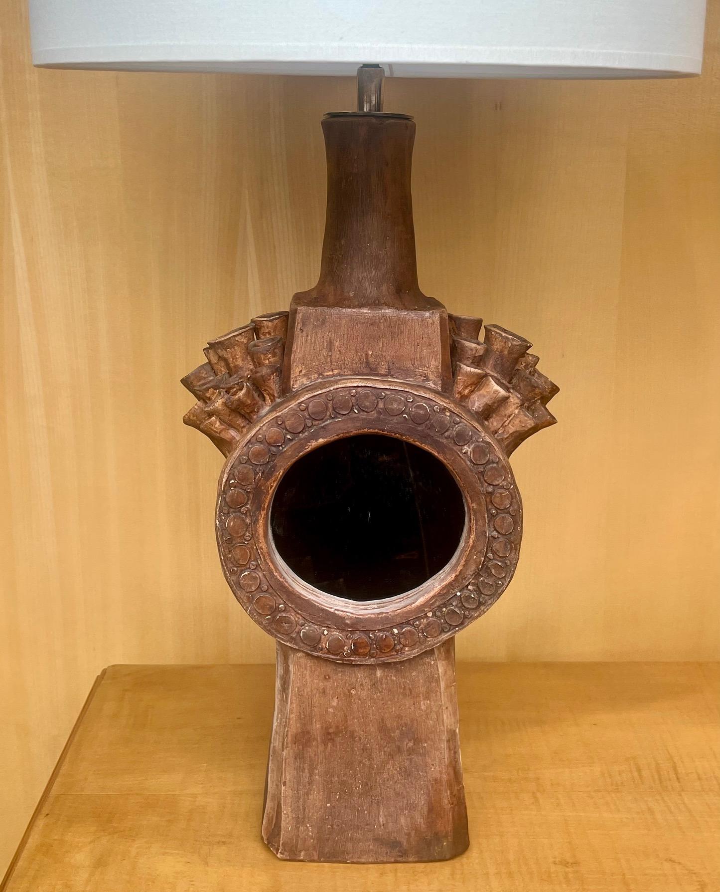 Lámpara de mesa inusual de gres, al estilo de La Borne Potters, Francia años 60 Francés en venta