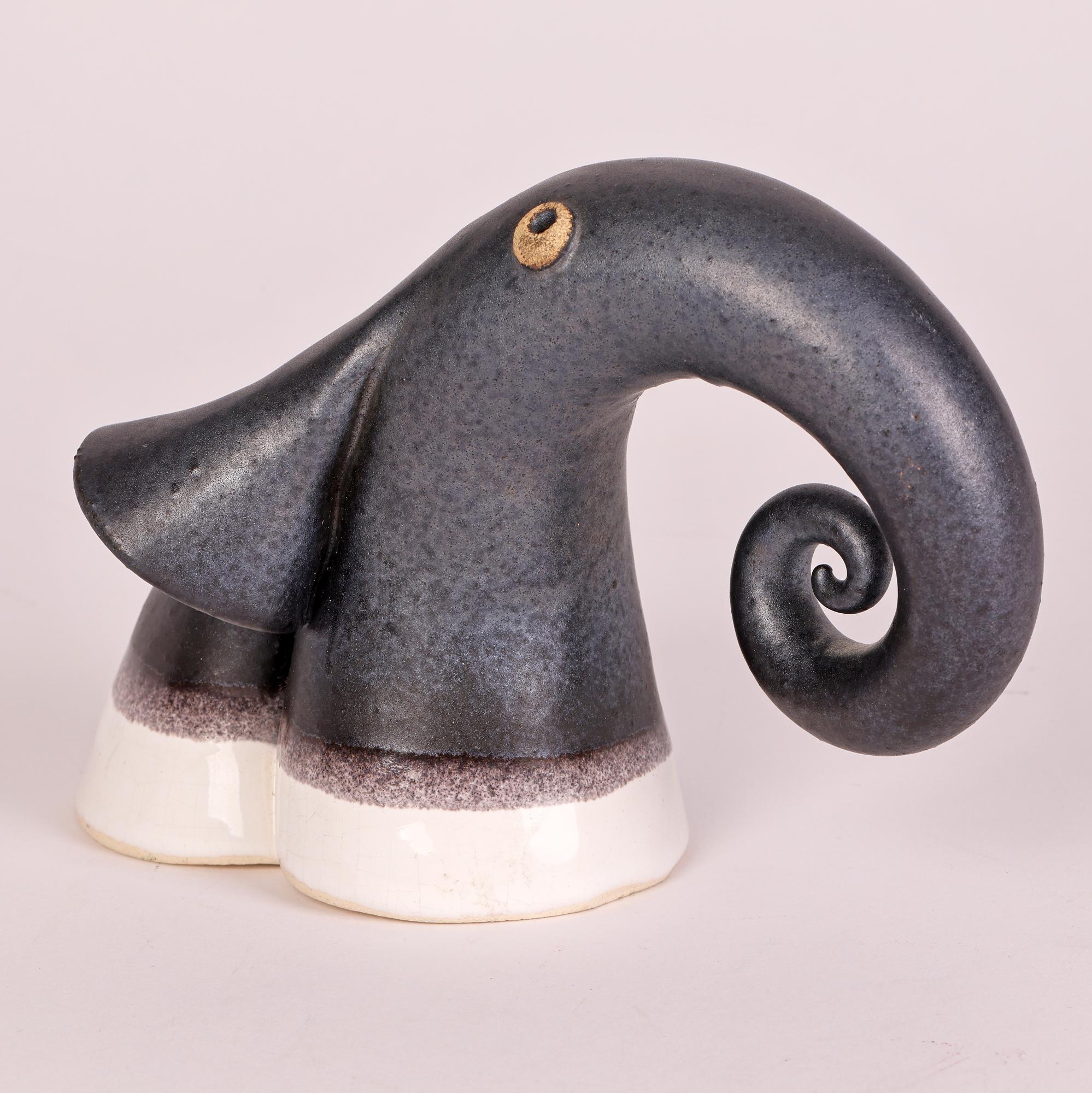 Unusual Studio Pottery Stylized Elephant Figure In Good Condition For Sale In Bishop's Stortford, Hertfordshire