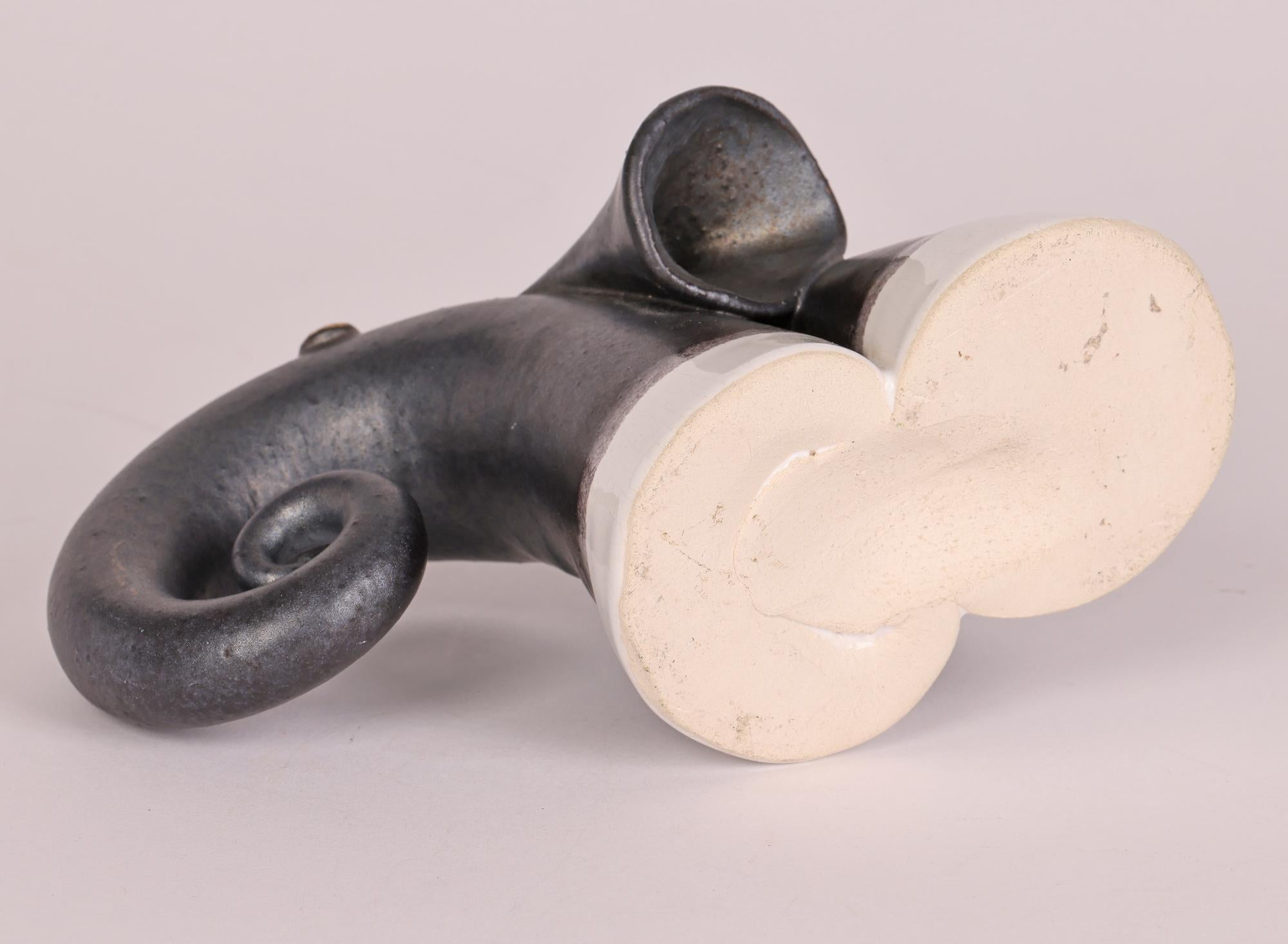 20th Century Unusual Studio Pottery Stylized Elephant Figure For Sale