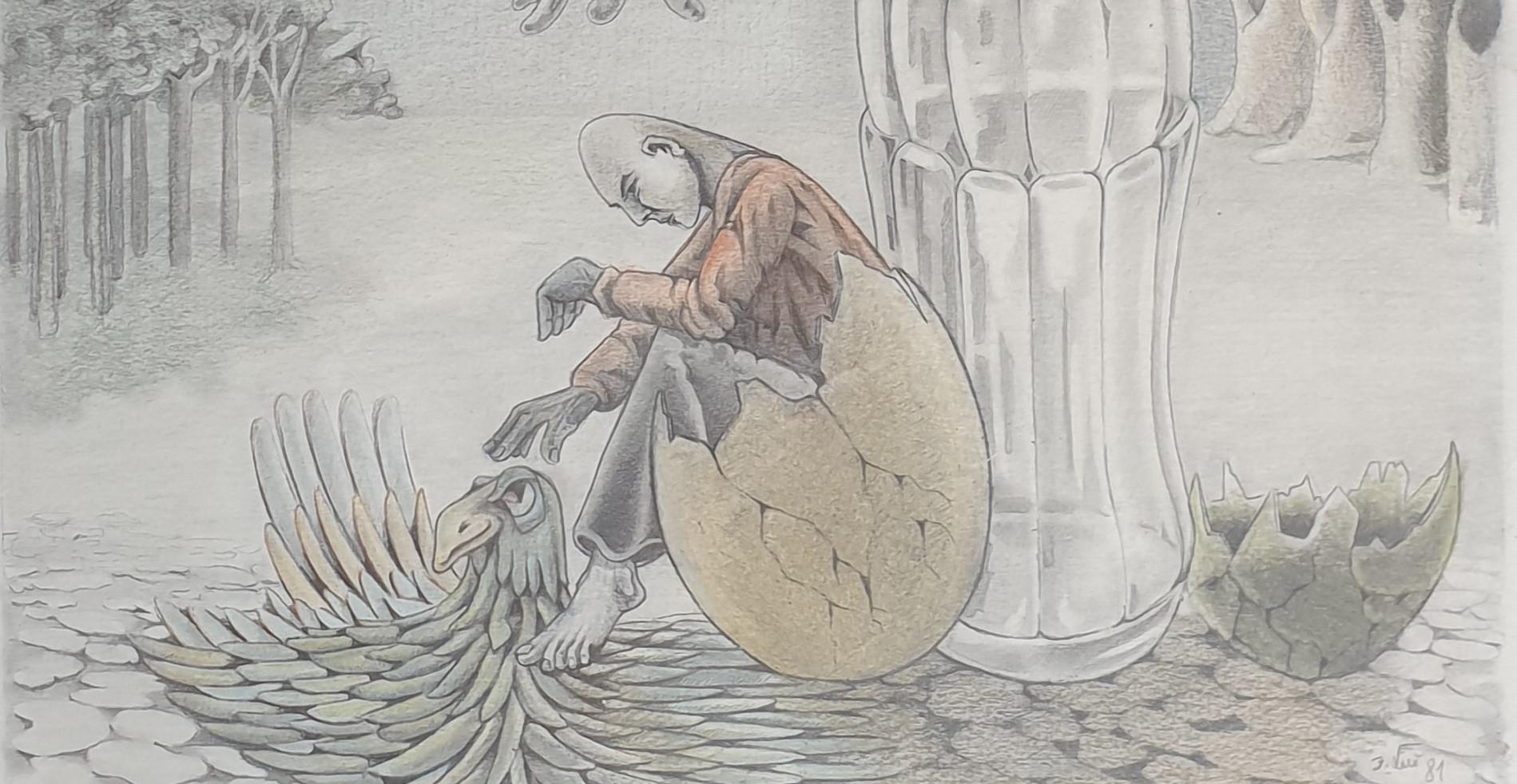 German Unusual Surrealist style artwork For Sale