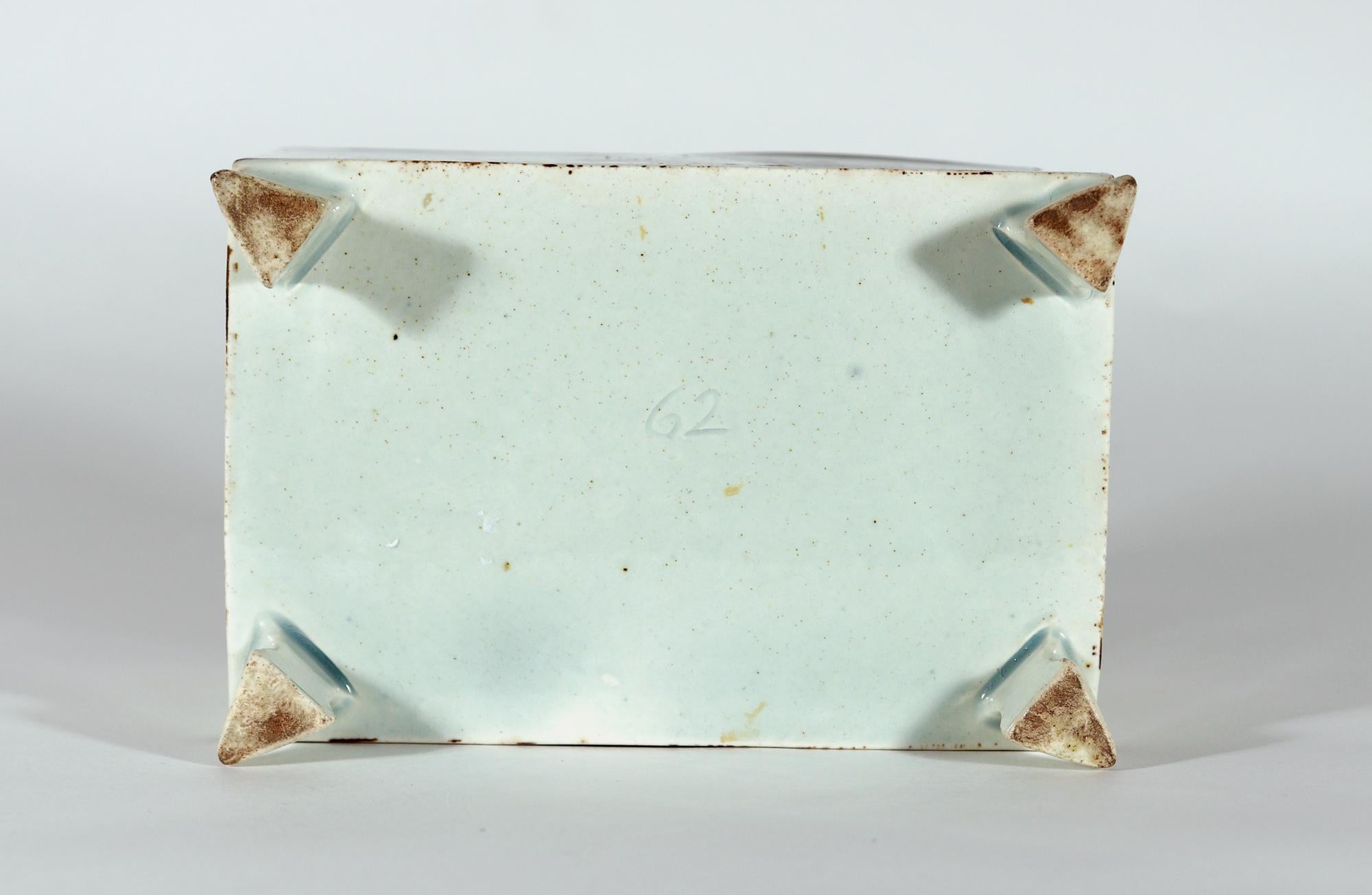 Unusual Swansea Prattware Pearlware Pottery Covered Botanical Tea Caddy Box For Sale 2