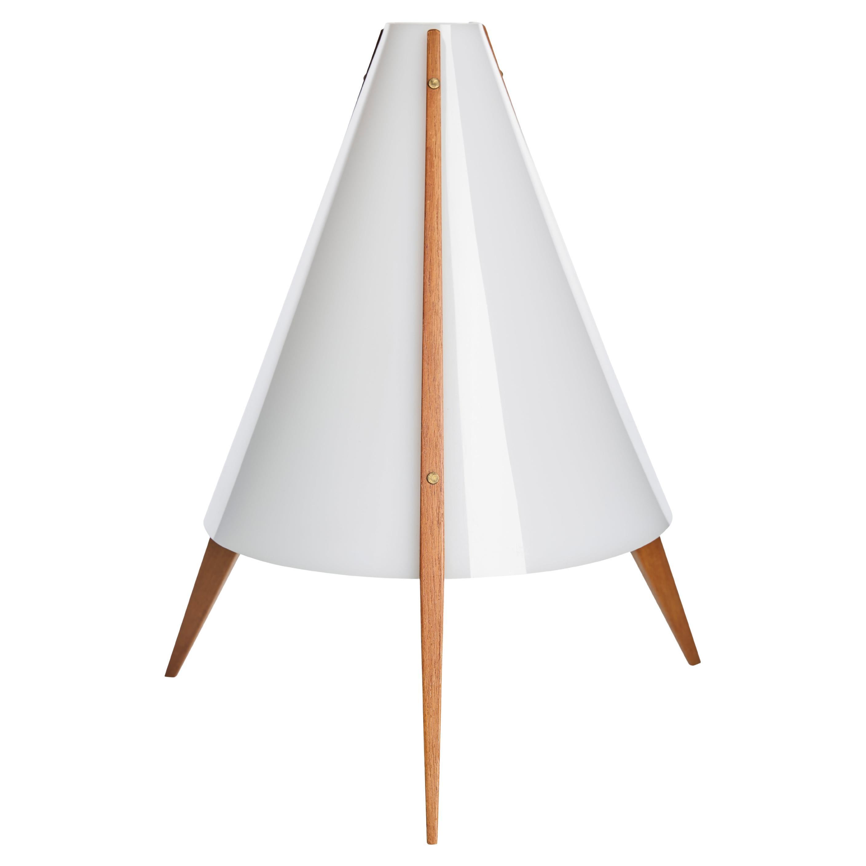 Lampe de table inhabituelle de Hans-Agne Jakobsson en acrylique et teck, années 50