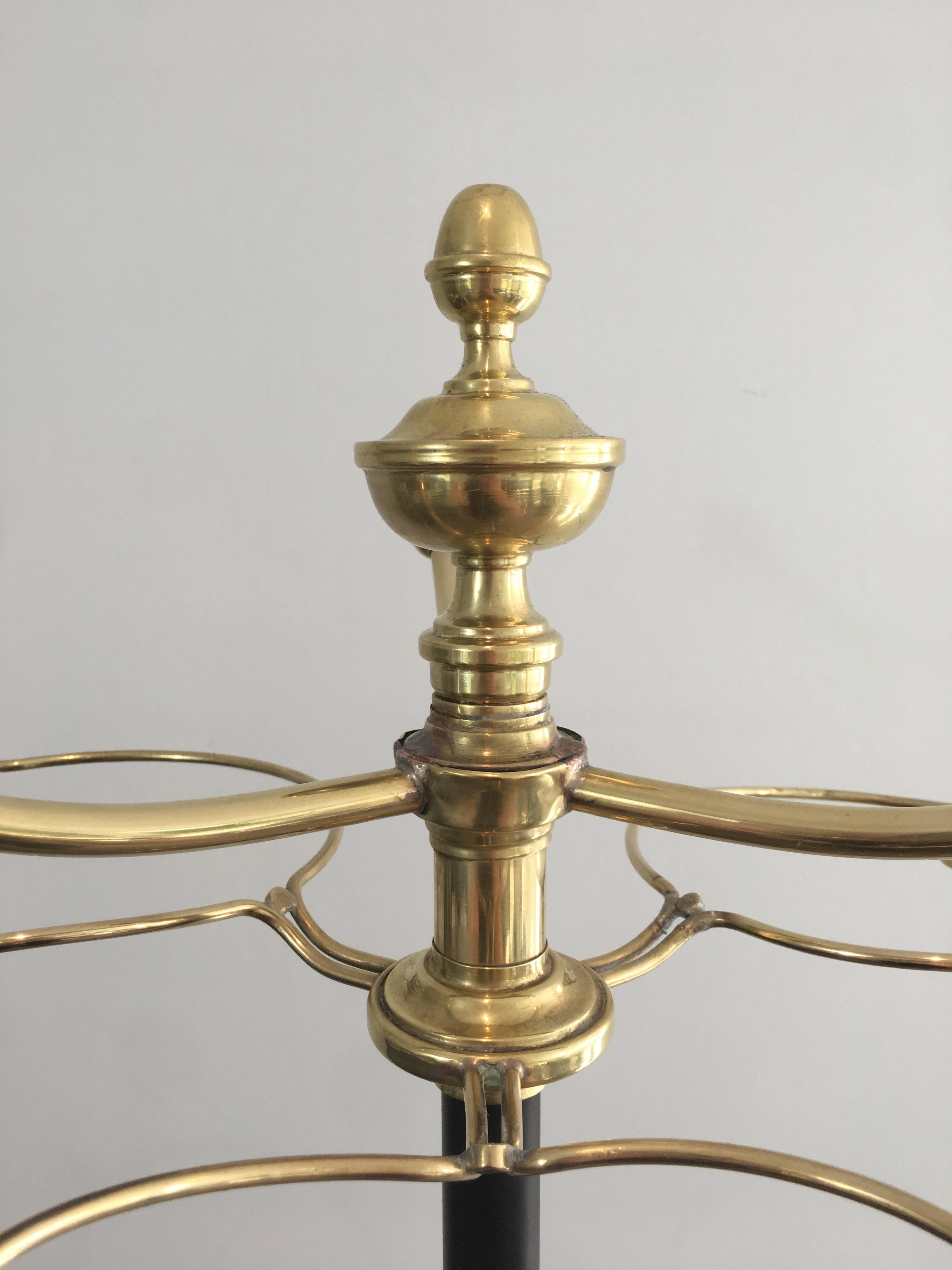 Unusual Tall Black Lacquered and Brass Coat and Hat Rack, French, circa 1900 For Sale 4