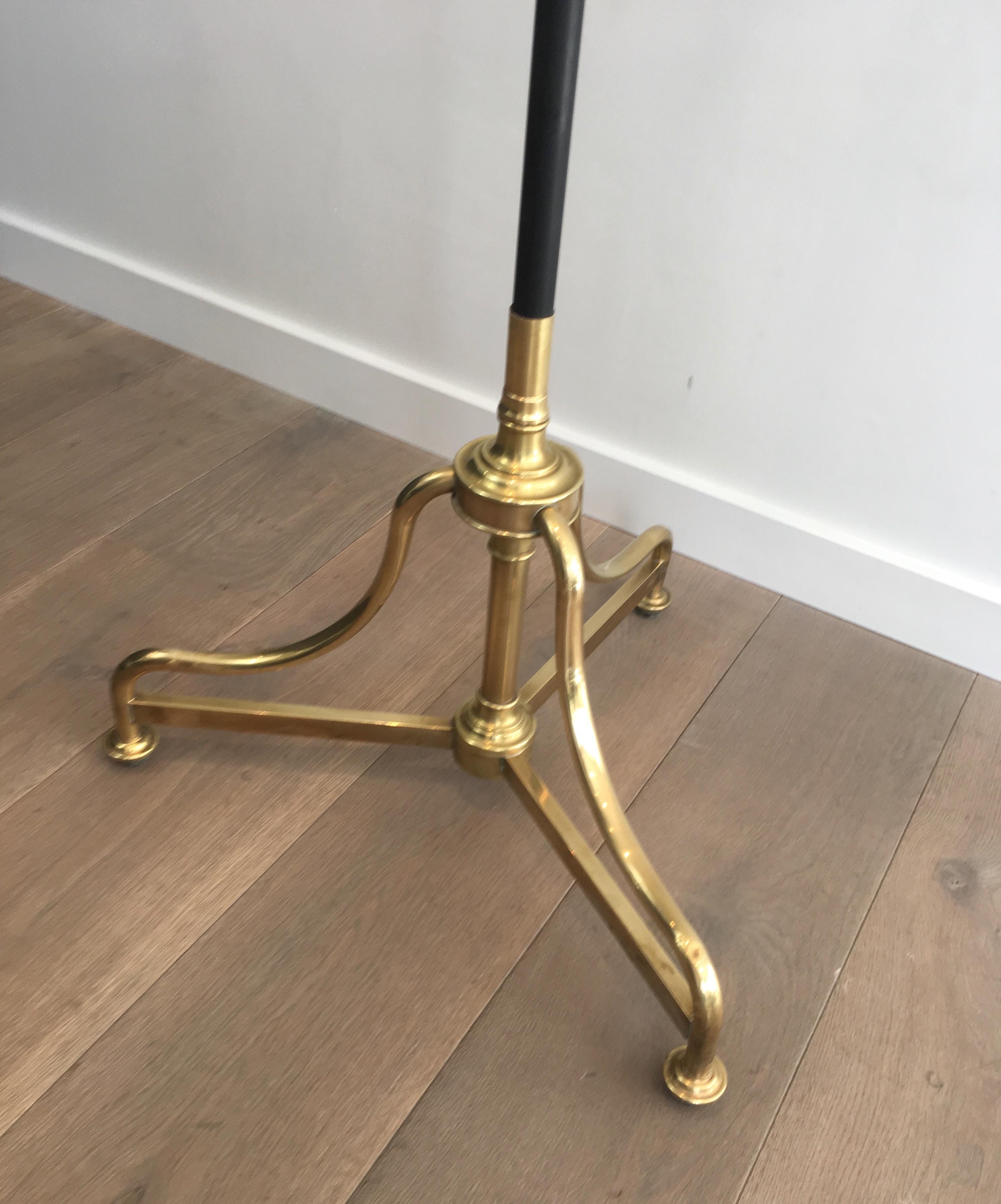 Unusual Tall Black Lacquered and Brass Coat and Hat Rack, French, circa 1900 For Sale 1