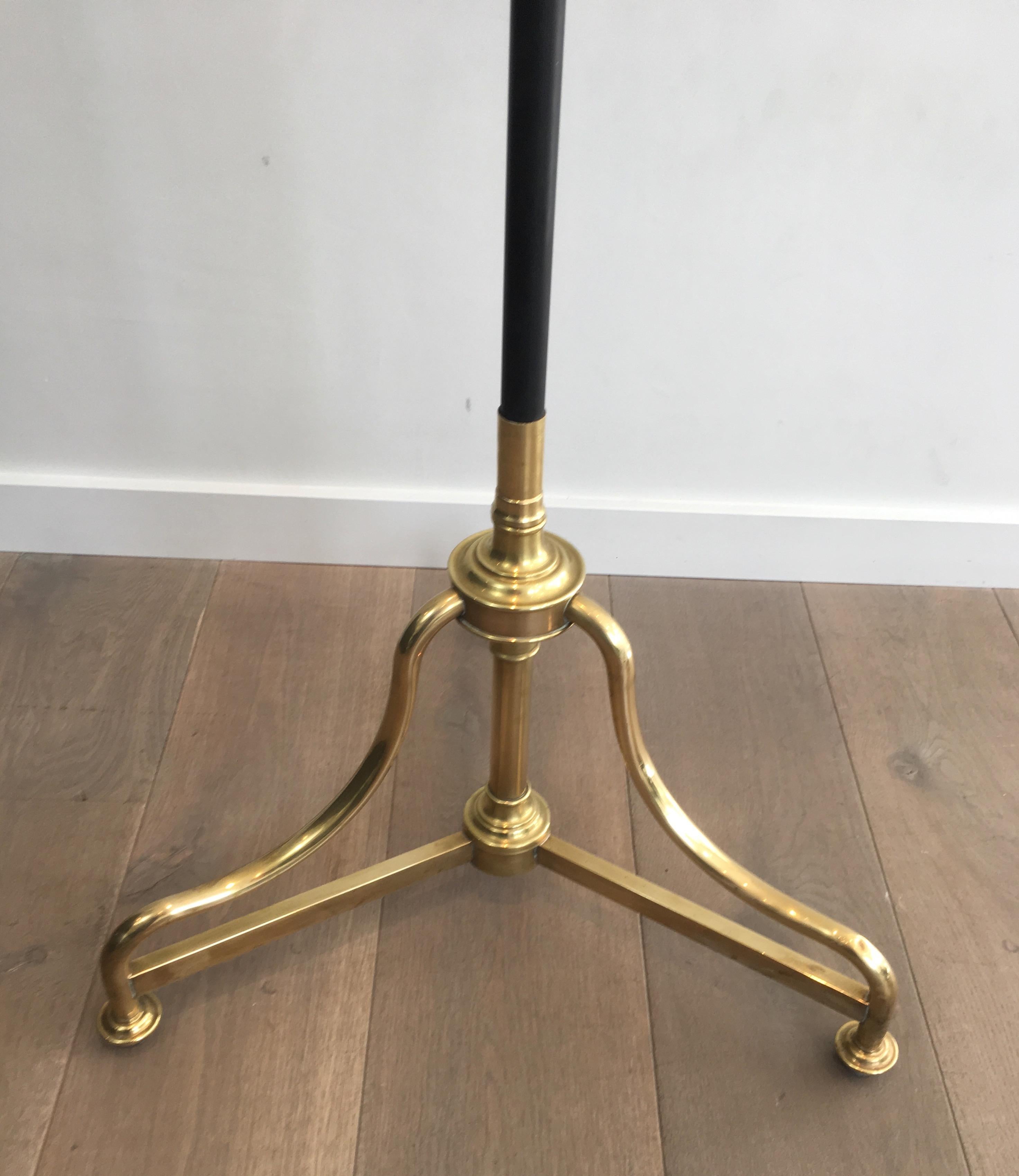 Unusual Tall Black Lacquered and Brass Coat and Hat Rack, French, circa 1900 For Sale 2