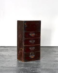 Unusual Tall Meiji Period Japanese Tansu Wabi Sabi