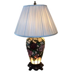 Unusual Tiffany Style Lamp with Base Illumination