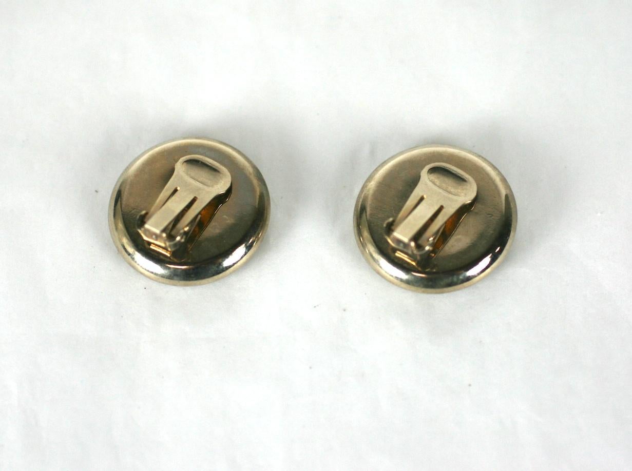 Unusual Tortoise Bakelite Compass Earrings In Excellent Condition For Sale In New York, NY