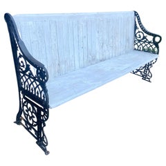 Unusual Train / Bus Terminal Cast Iron and Wood bench ....Garden bench