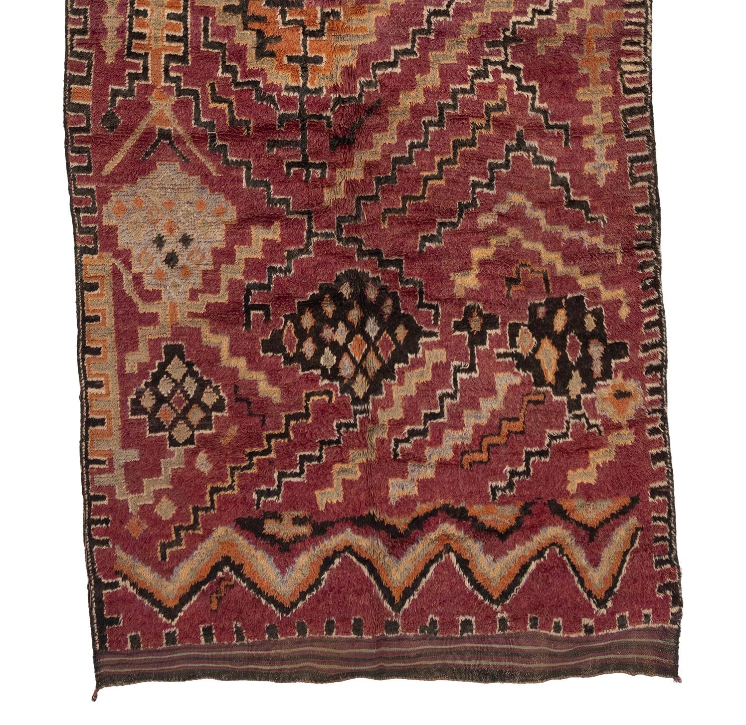 Hand-Knotted Unusual Tribal Rug For Sale