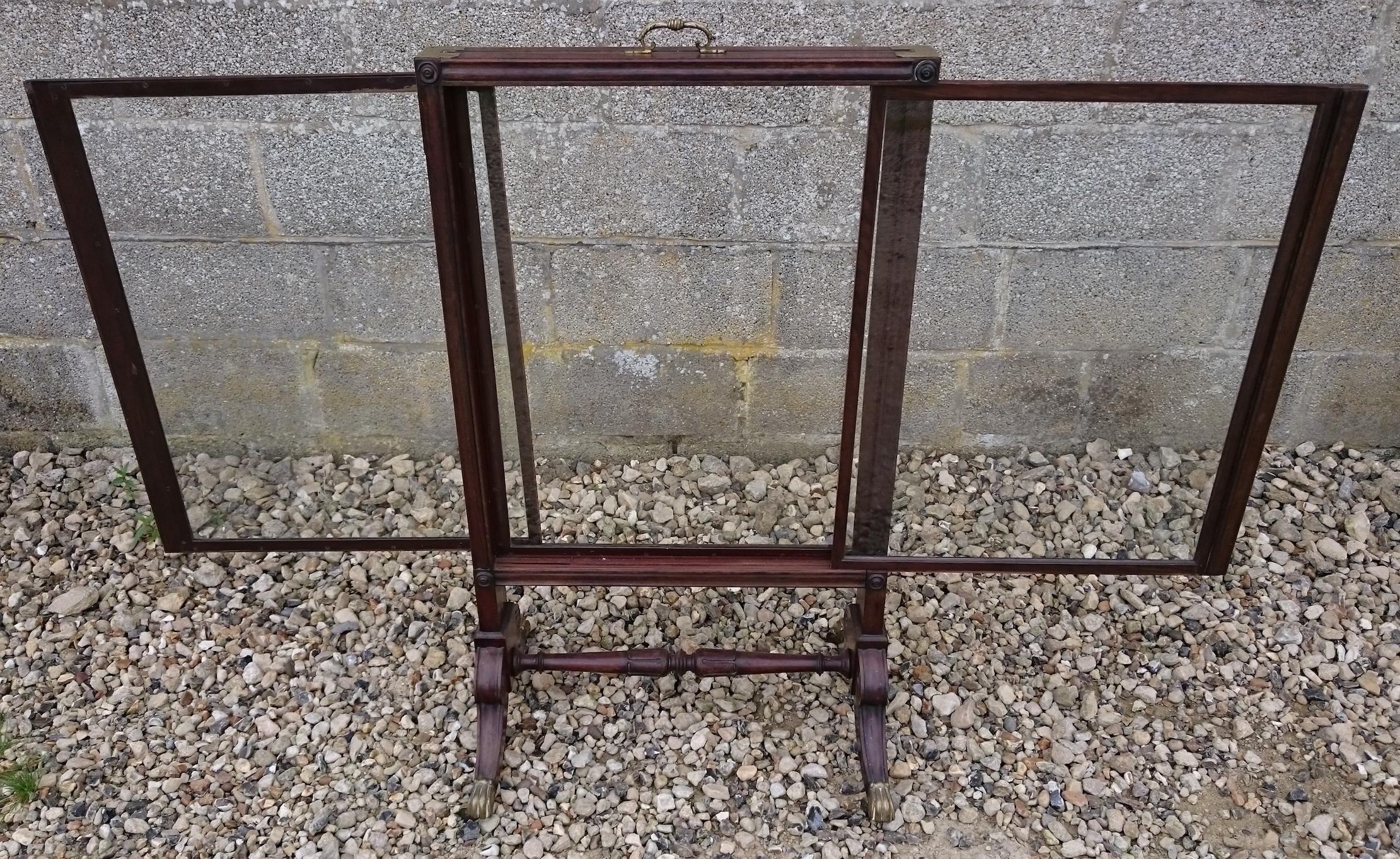 British Unusual Tripple Width Fire Screen