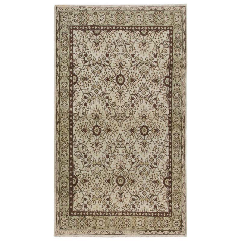 Faded Rose Pink and Aque Blue Color Anatolian Rug at 1stDibs