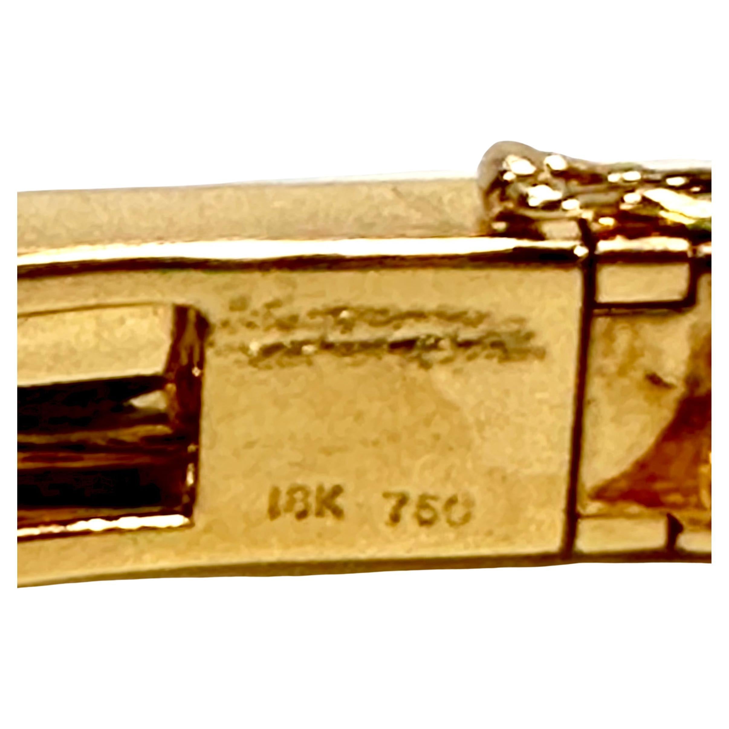 Bracelet jonc inhabituel en or jaune 18 carats en forme de U avec diamant, rubis, saphir et émeraude 7