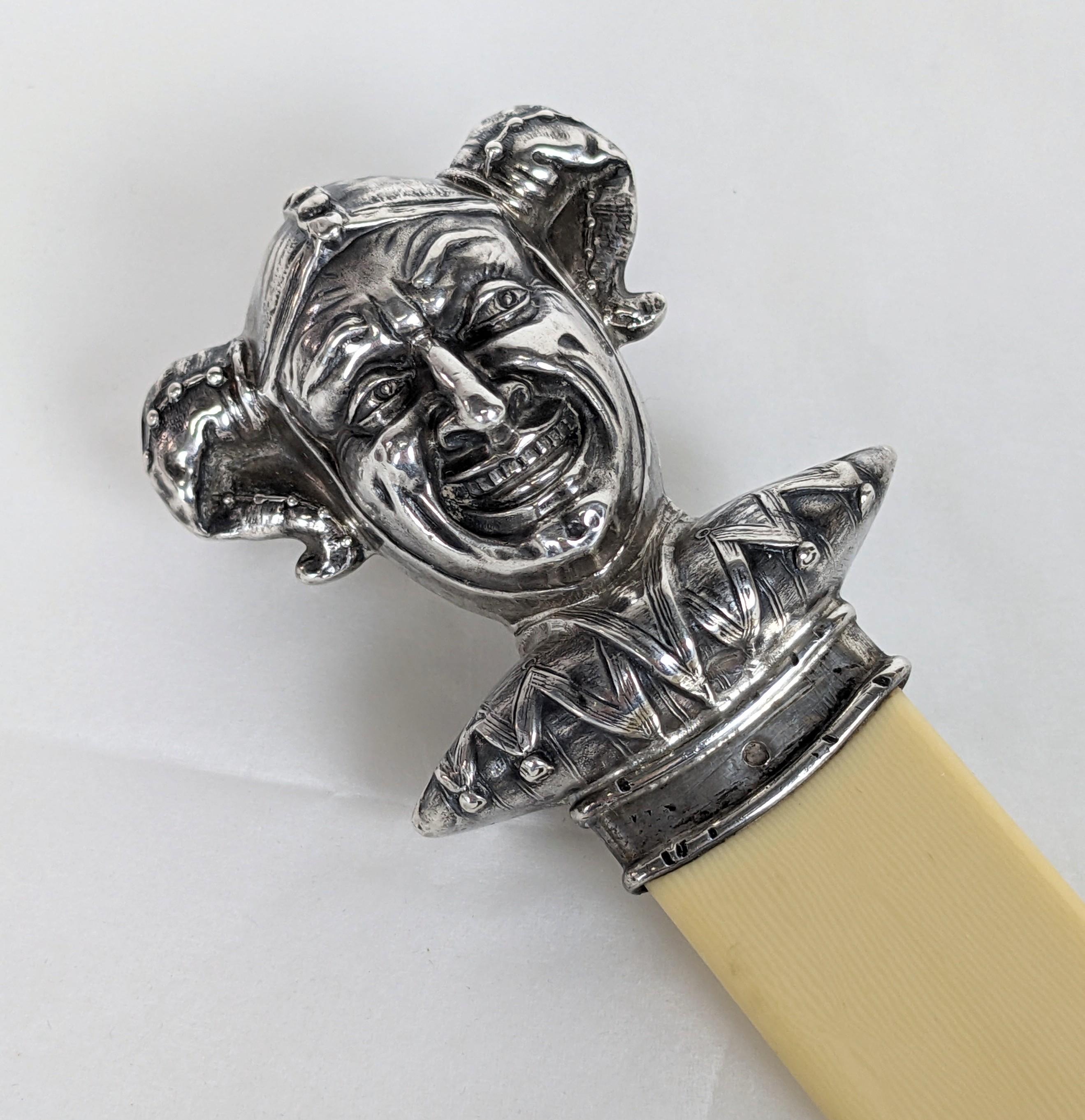 Ungewöhnlicher Brieföffner der Gebrüder Unger aus Sterling Jester (amerikanisch) im Angebot