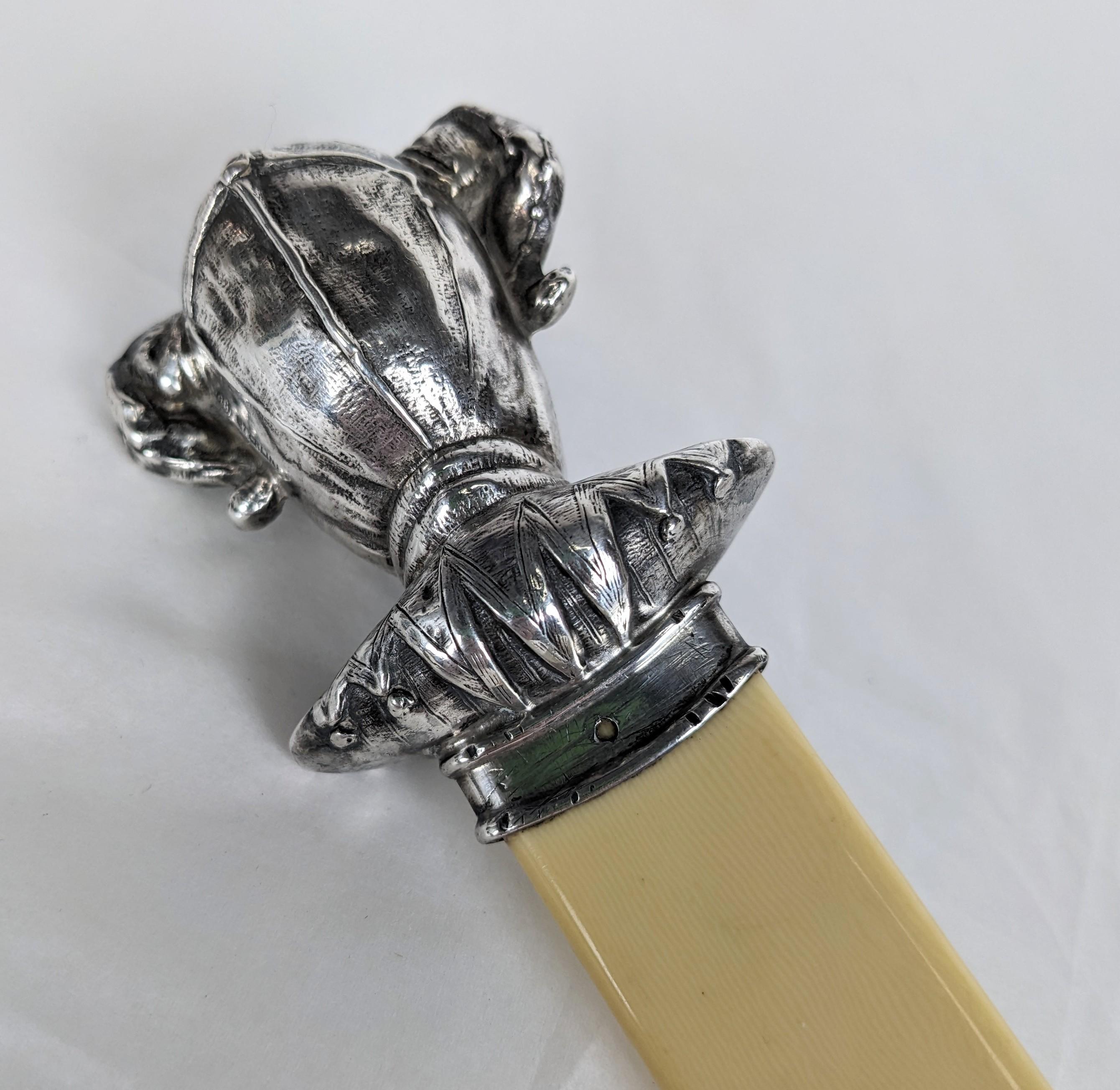 Ungewöhnlicher Brieföffner der Gebrüder Unger aus Sterling Jester im Zustand „Gut“ im Angebot in Riverdale, NY