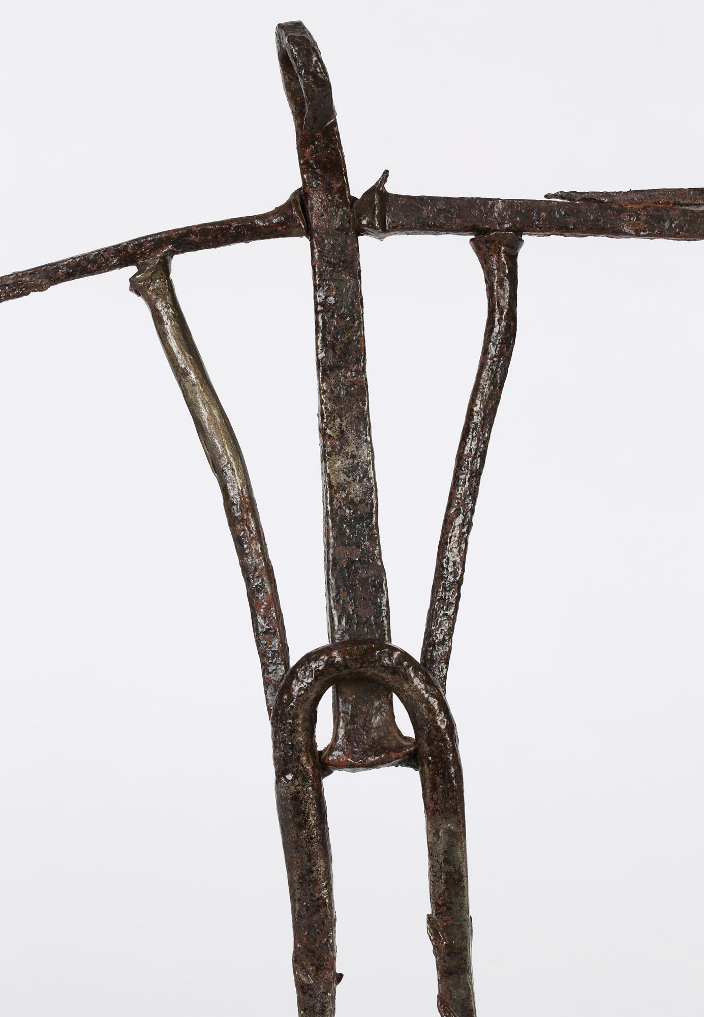 Unusual Unique Abstract Crucifix Sculpture Formed from 15th Century Nails For Sale 1