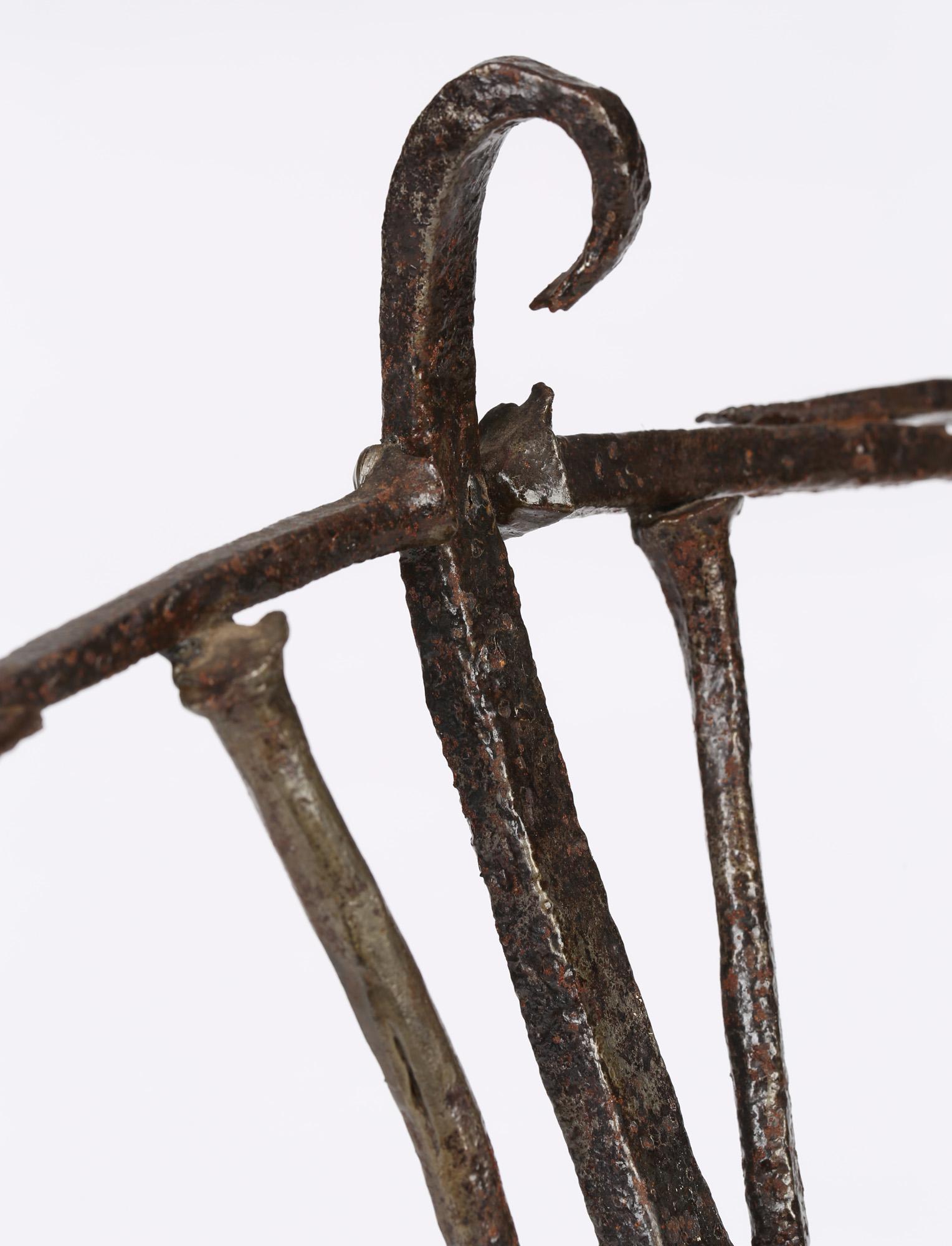 Unusual Unique Abstract Crucifix Sculpture Formed from 15th Century Nails For Sale 3