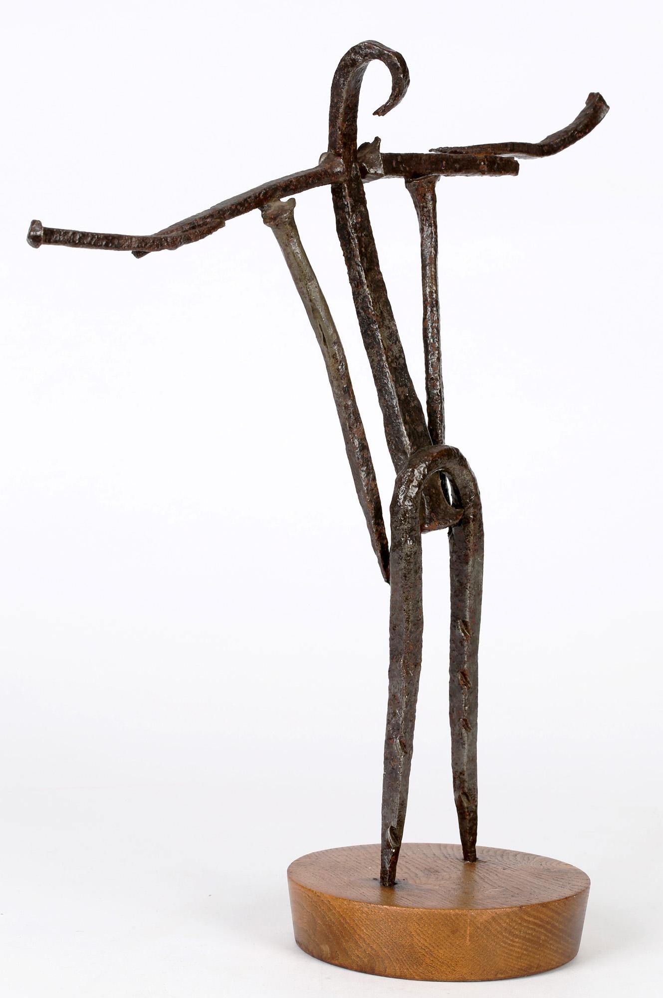 20th Century Unusual Unique Abstract Crucifix Sculpture Formed from 15th Century Nails For Sale